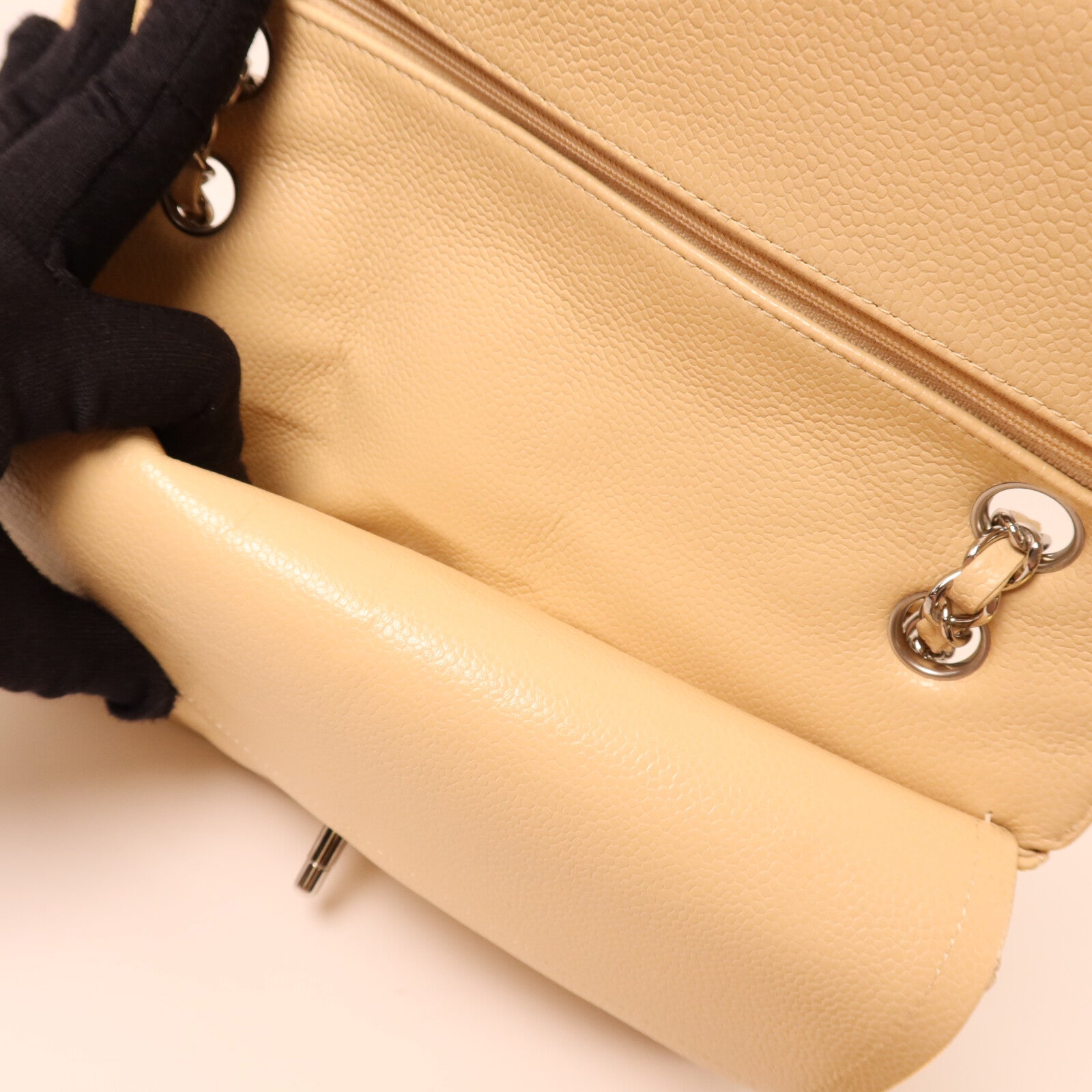 CHANEL 牛皮皮革Classic 25銀扣鏈帶肩背袋