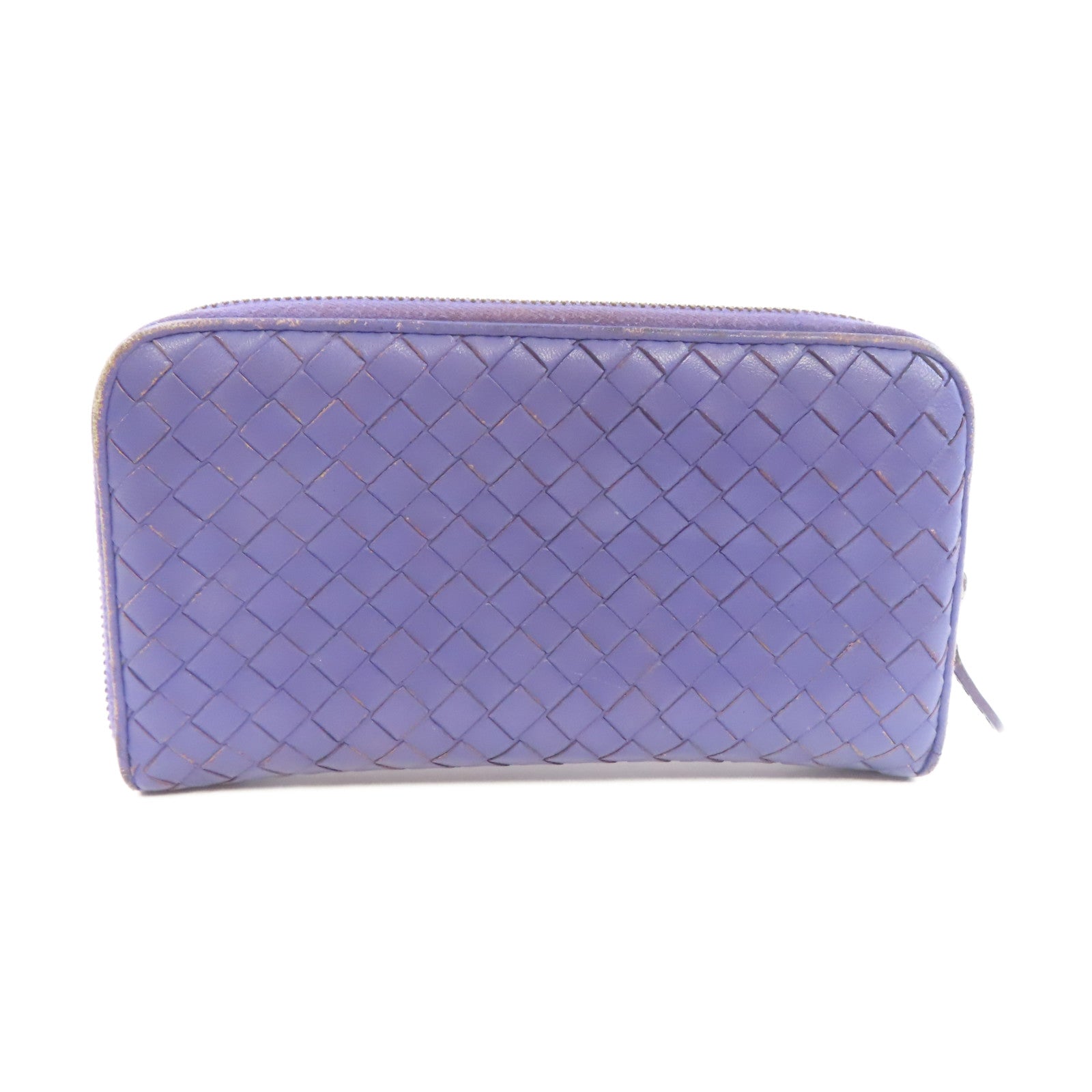BOTTEGA VENETA 【激減優惠】織紋皮革Zipper Long Wallet拉鏈長錢包紫色