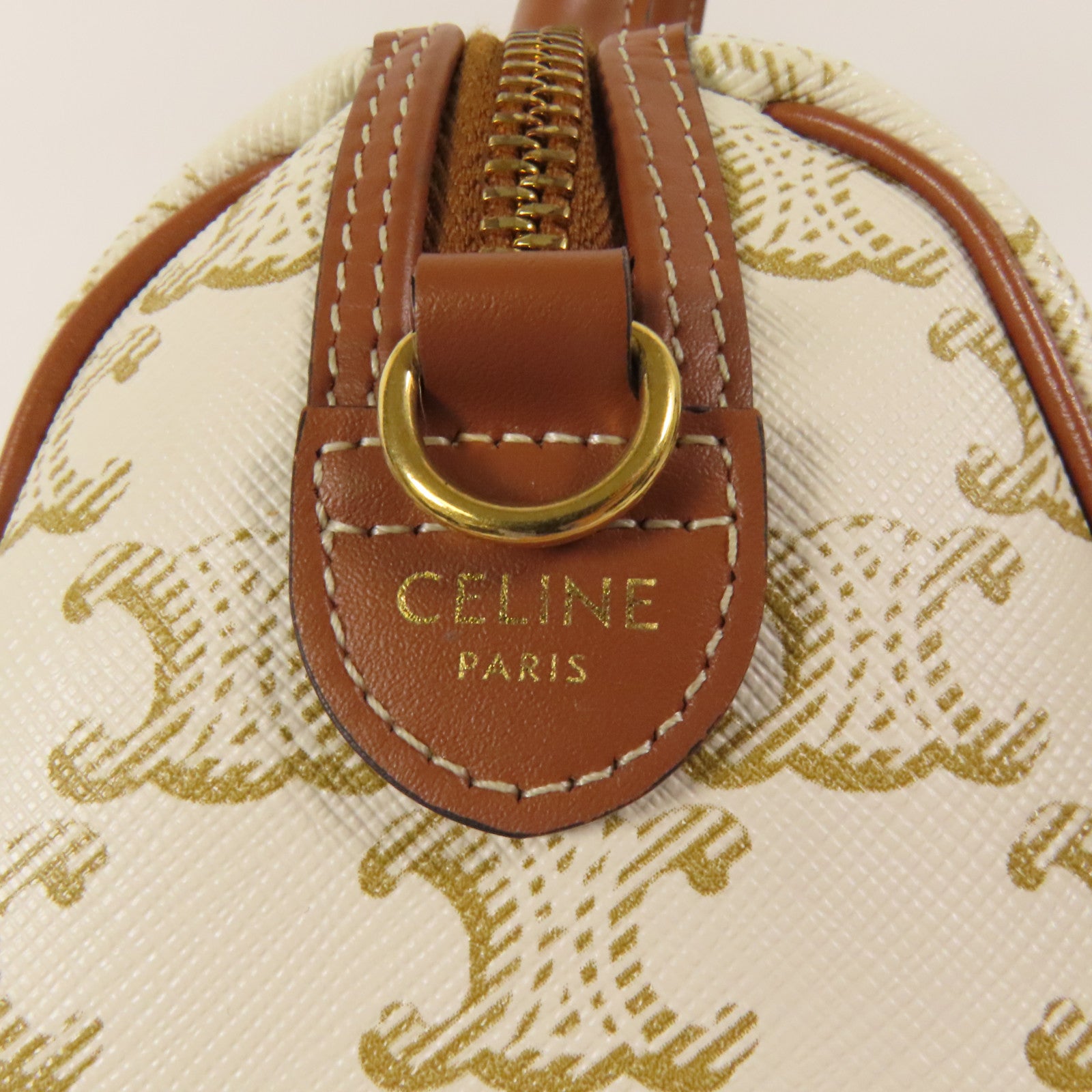 CELINE 塗層帆布Small Boston金扣手挽肩背兩用袋