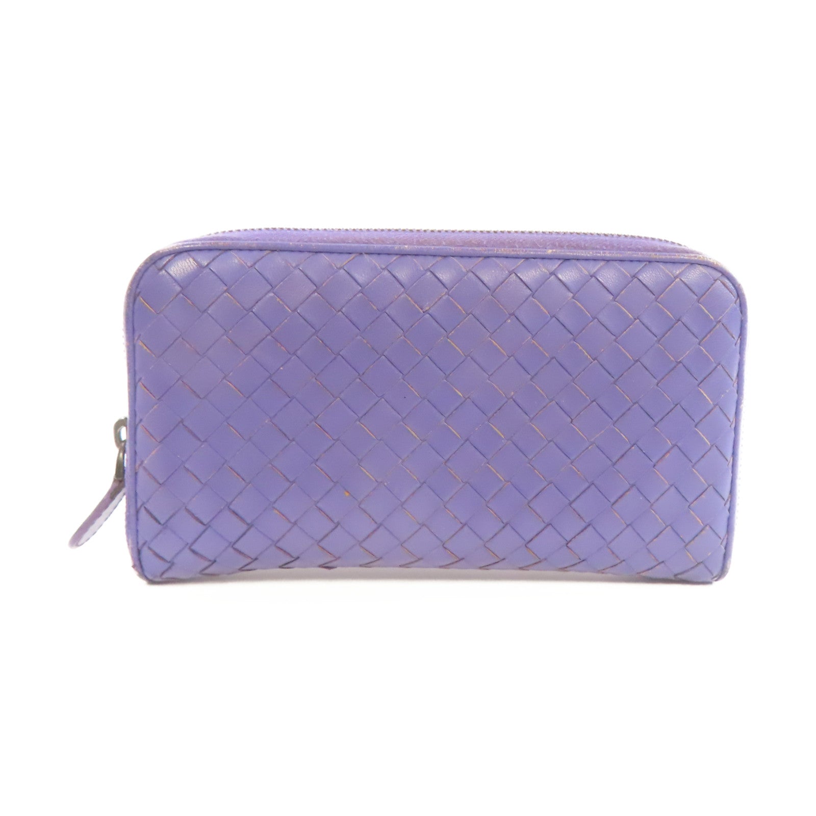 BOTTEGA VENETA 【激減優惠】織紋皮革Zipper Long Wallet拉鏈長錢包紫色