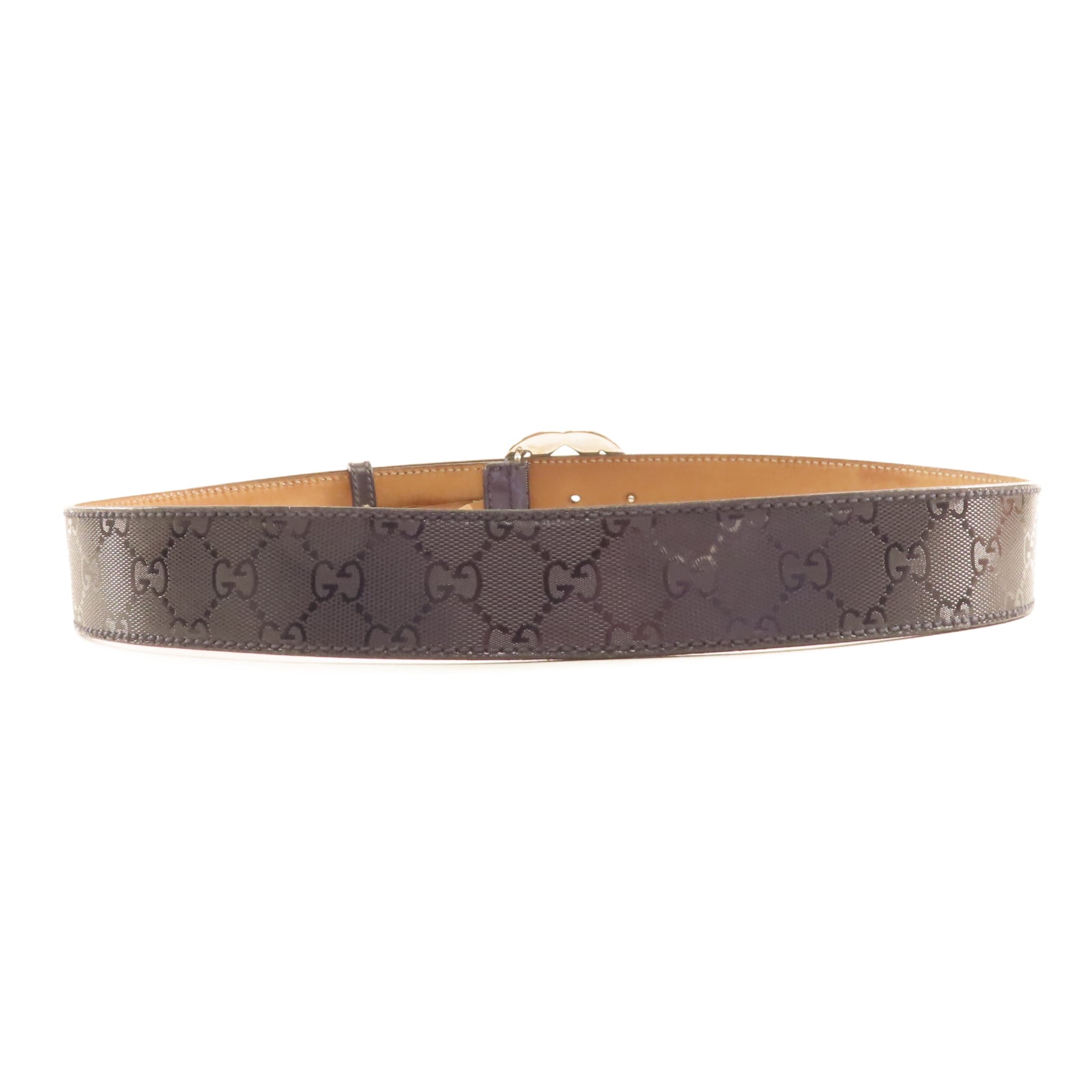 GUCCI PVC Belt銀扣皮帶藍色