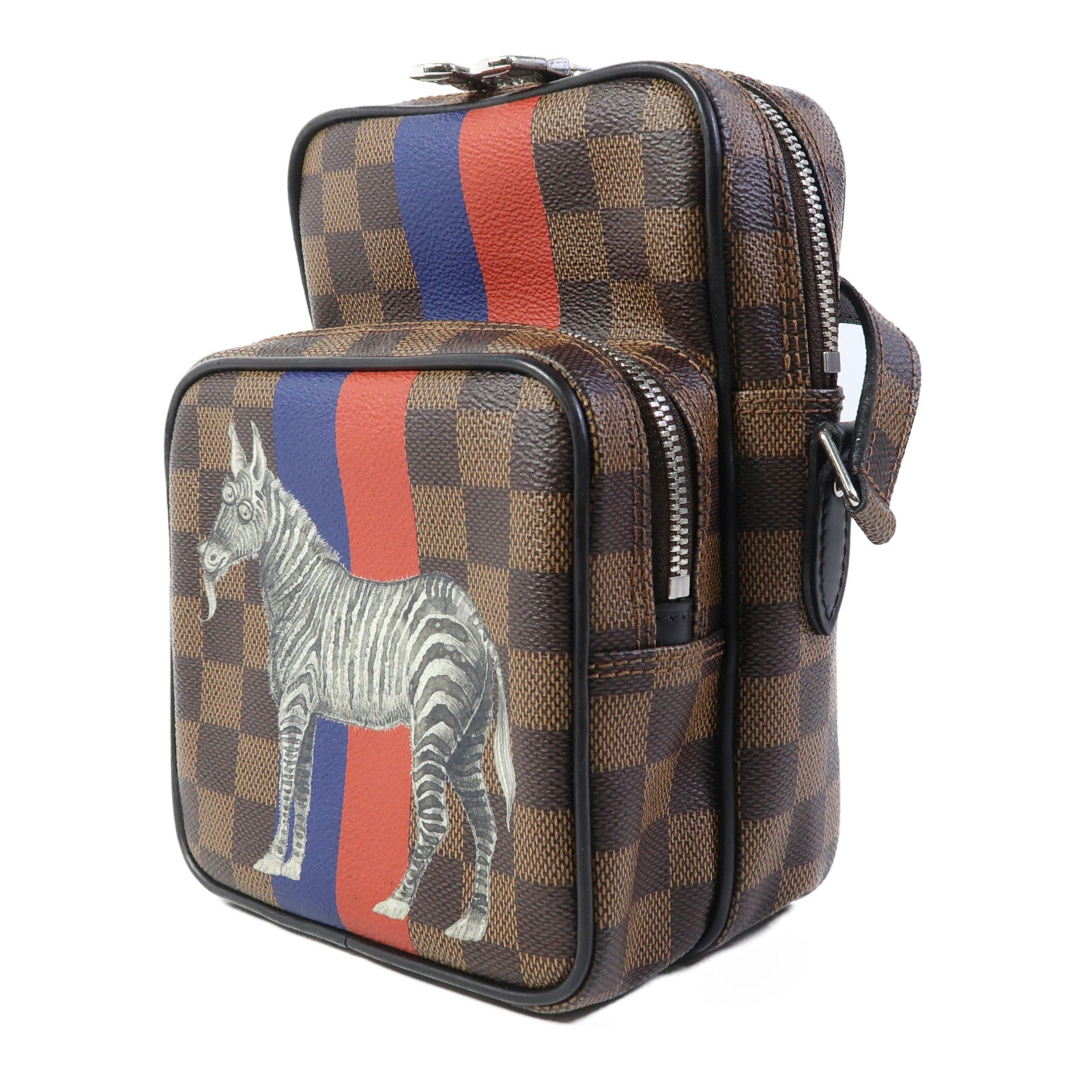 LOUIS VUITTON Damier Amazon Chapman Limited Edition銀扣肩背袋