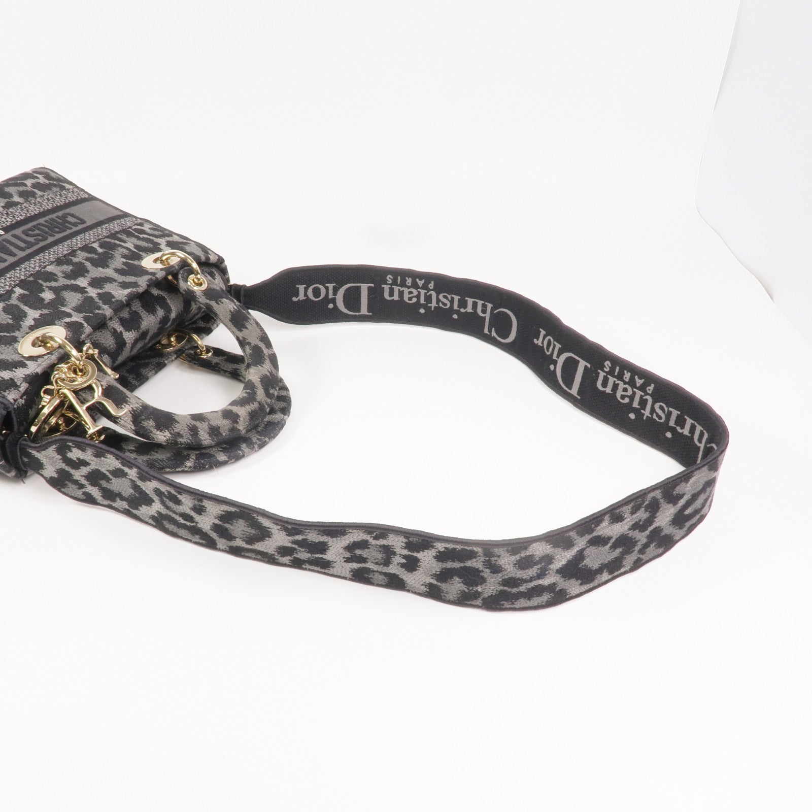 Dior 帆布Lady D-Lite金扣手挽肩背兩用袋