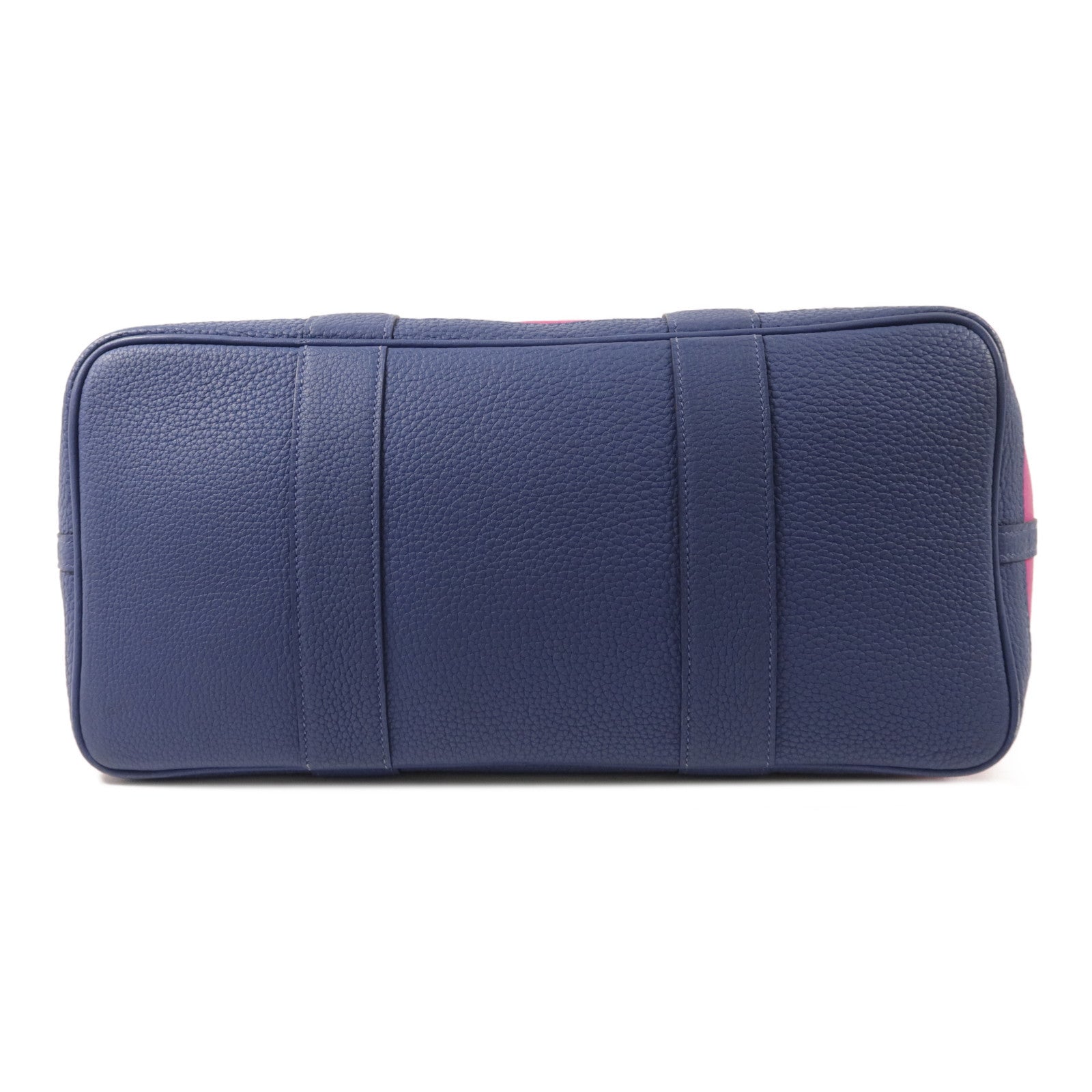 HERMES Negonda皮革/帆布GardenParty PM手挽袋Magnolia/Bleu Brighton