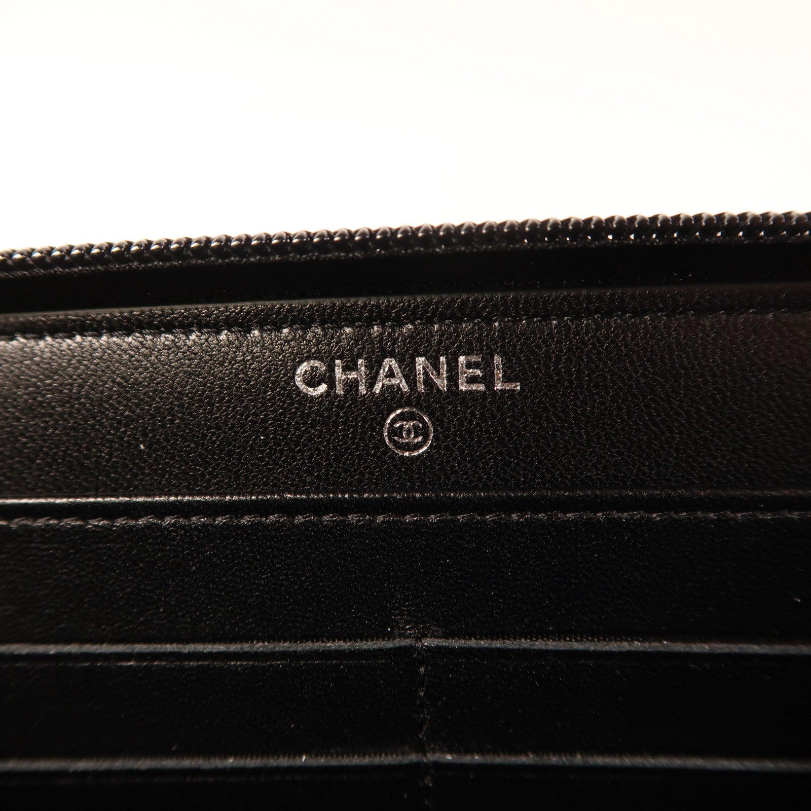CHANEL 羊皮皮革Boy Chanel Long Wallet銀扣長錢包