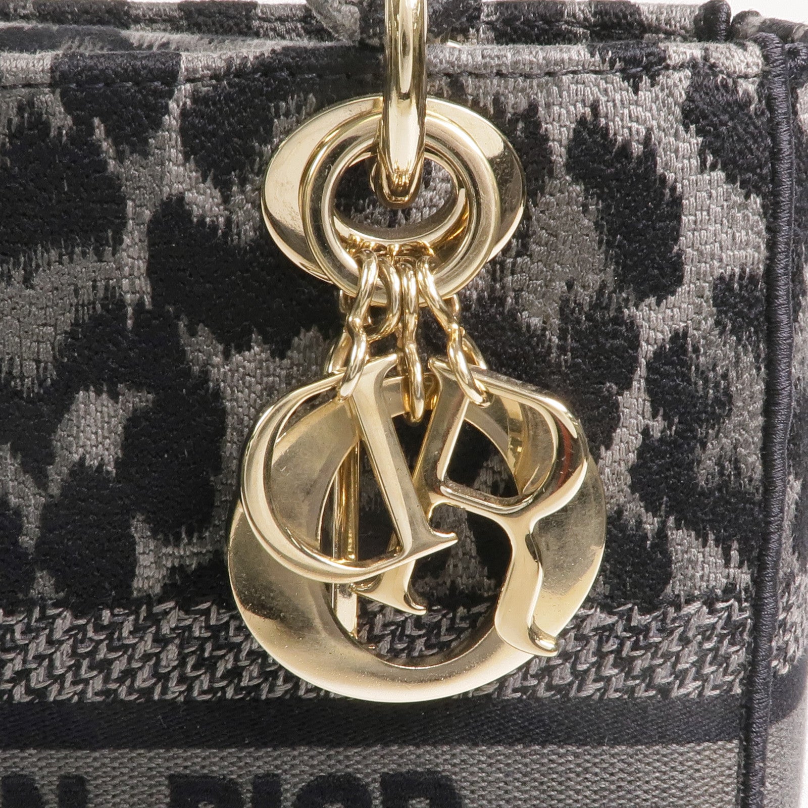 Dior 帆布Lady D-Lite金扣手挽肩背兩用袋