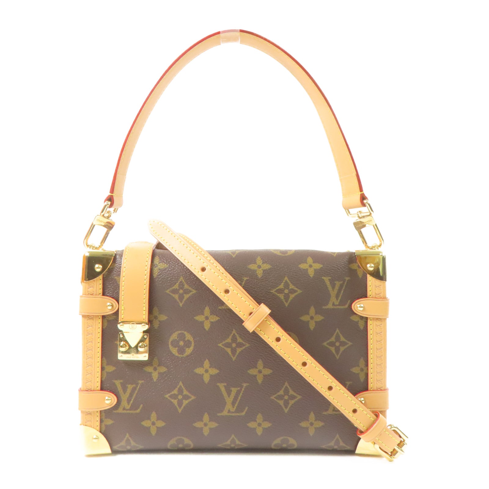 LOUIS VUITTON Monogram Side Trunk MM金扣手挽肩背兩用袋啡色