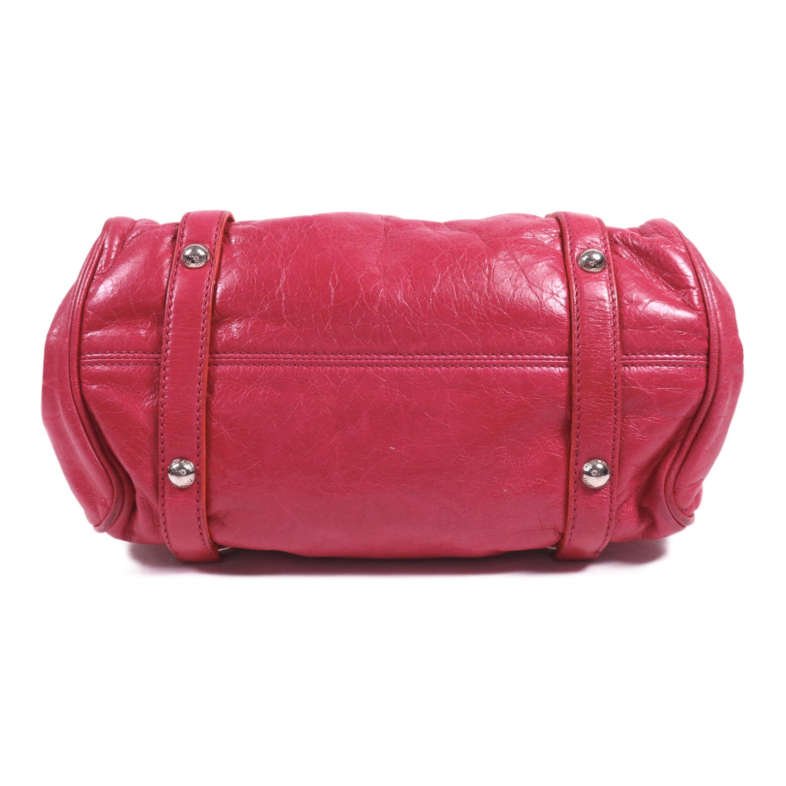 Miu Miu 牛皮皮革2 Way Shoulder銀扣手挽肩背兩用袋