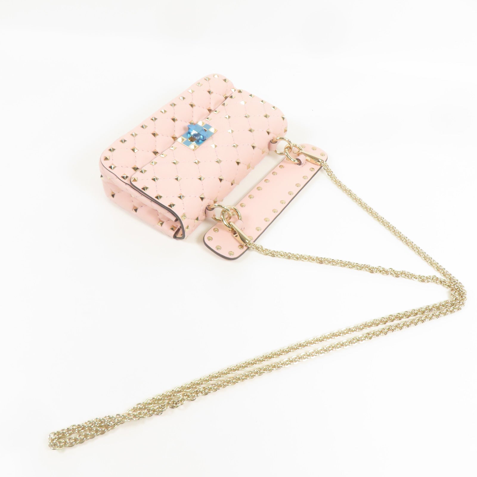 Valentino 皮革Rockstud Spike金扣鏈帶手挽肩背兩用袋
