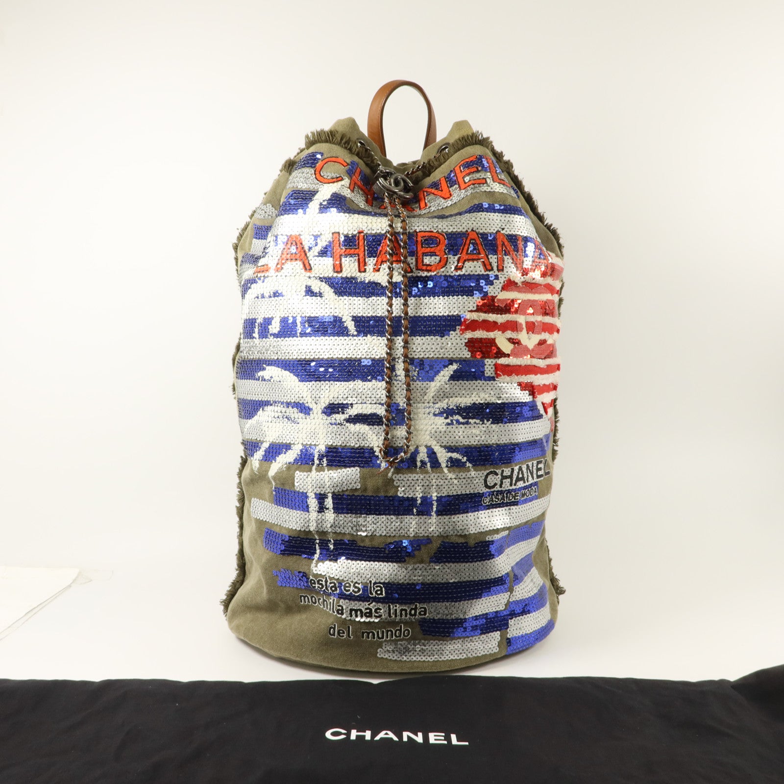 CHANEL 帆布/珠片La Habana Backpack背包