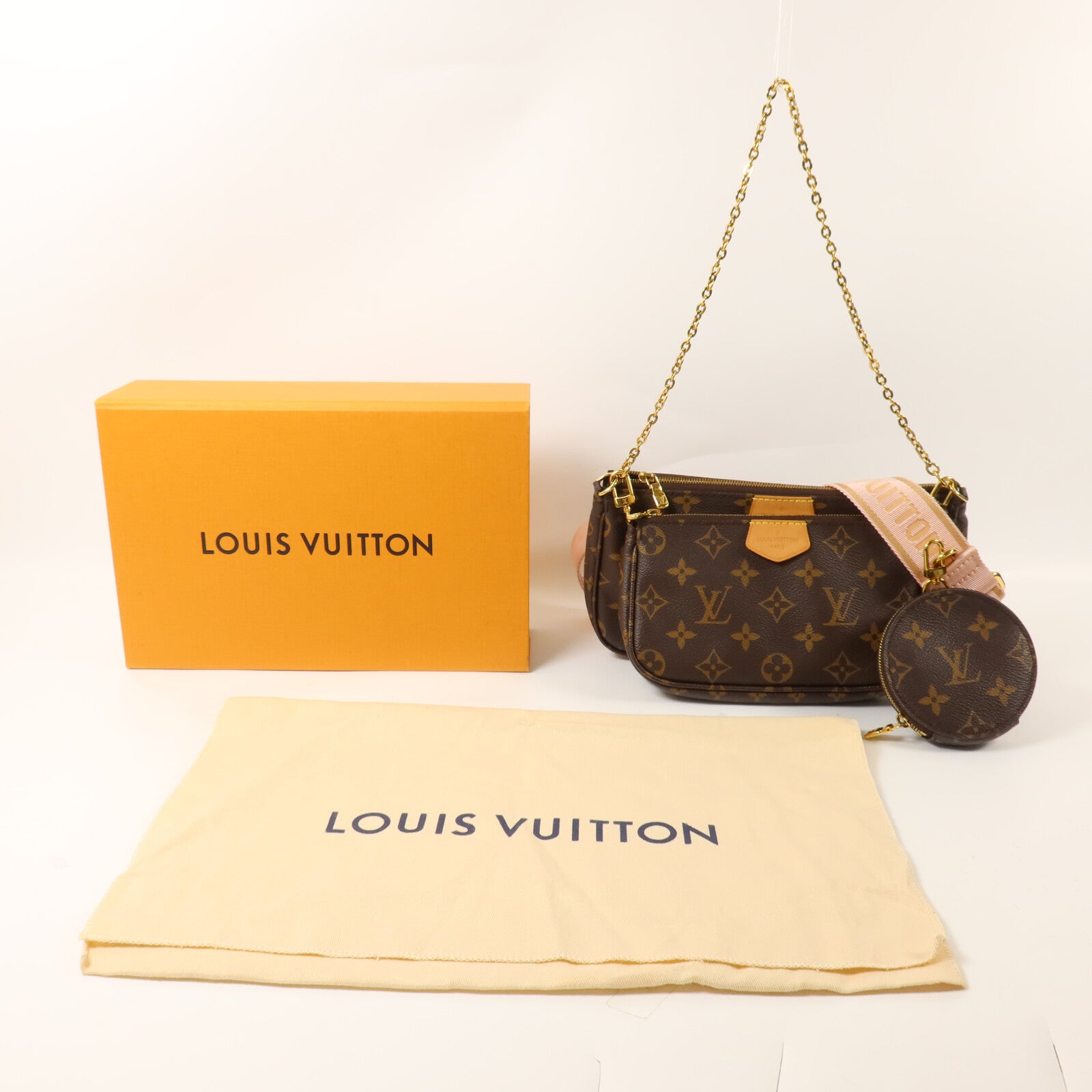 LOUIS VUITTON Monogram Multi Pochette Accessoires鏈帶手挽肩背兩用袋