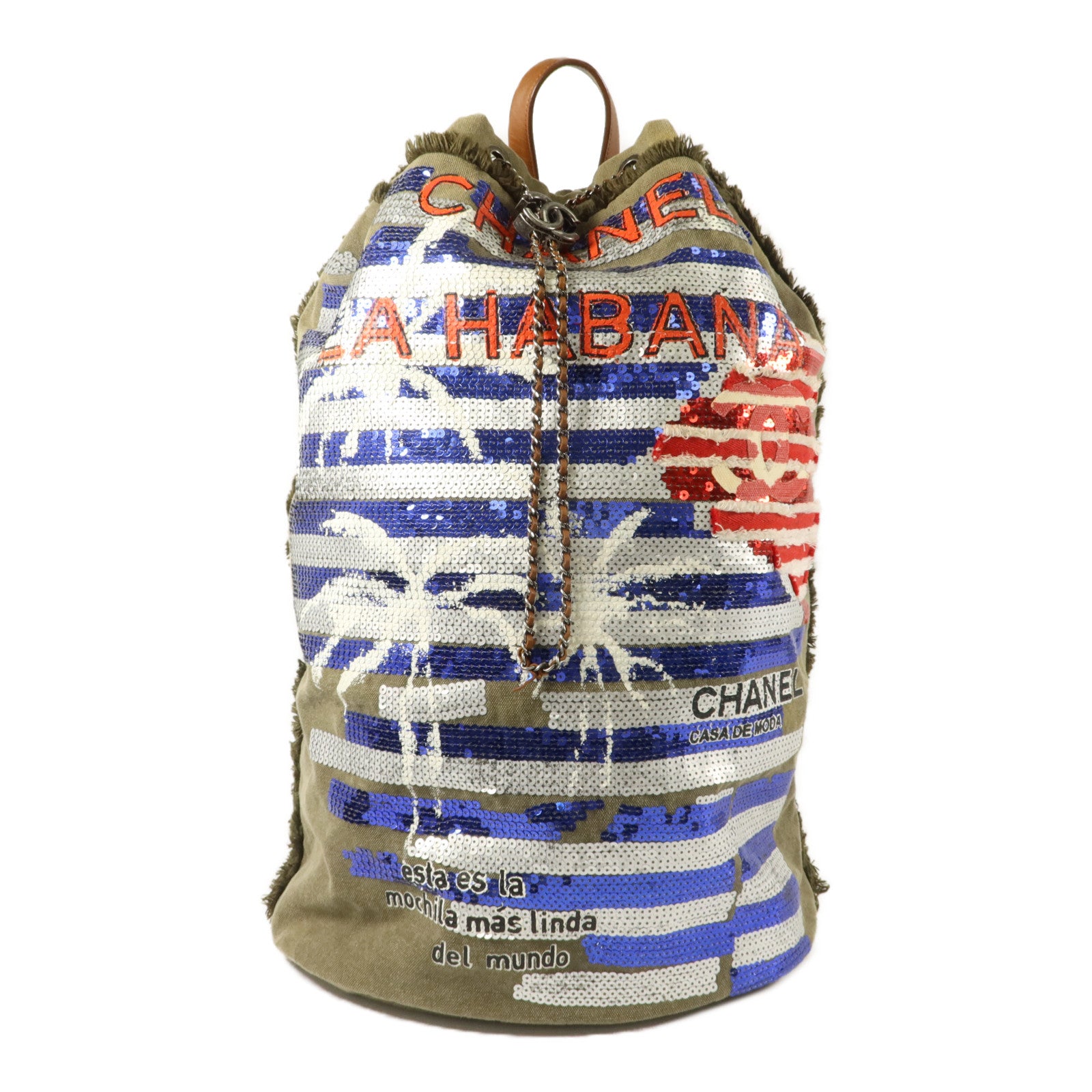 CHANEL 帆布/珠片La Habana Backpack背包