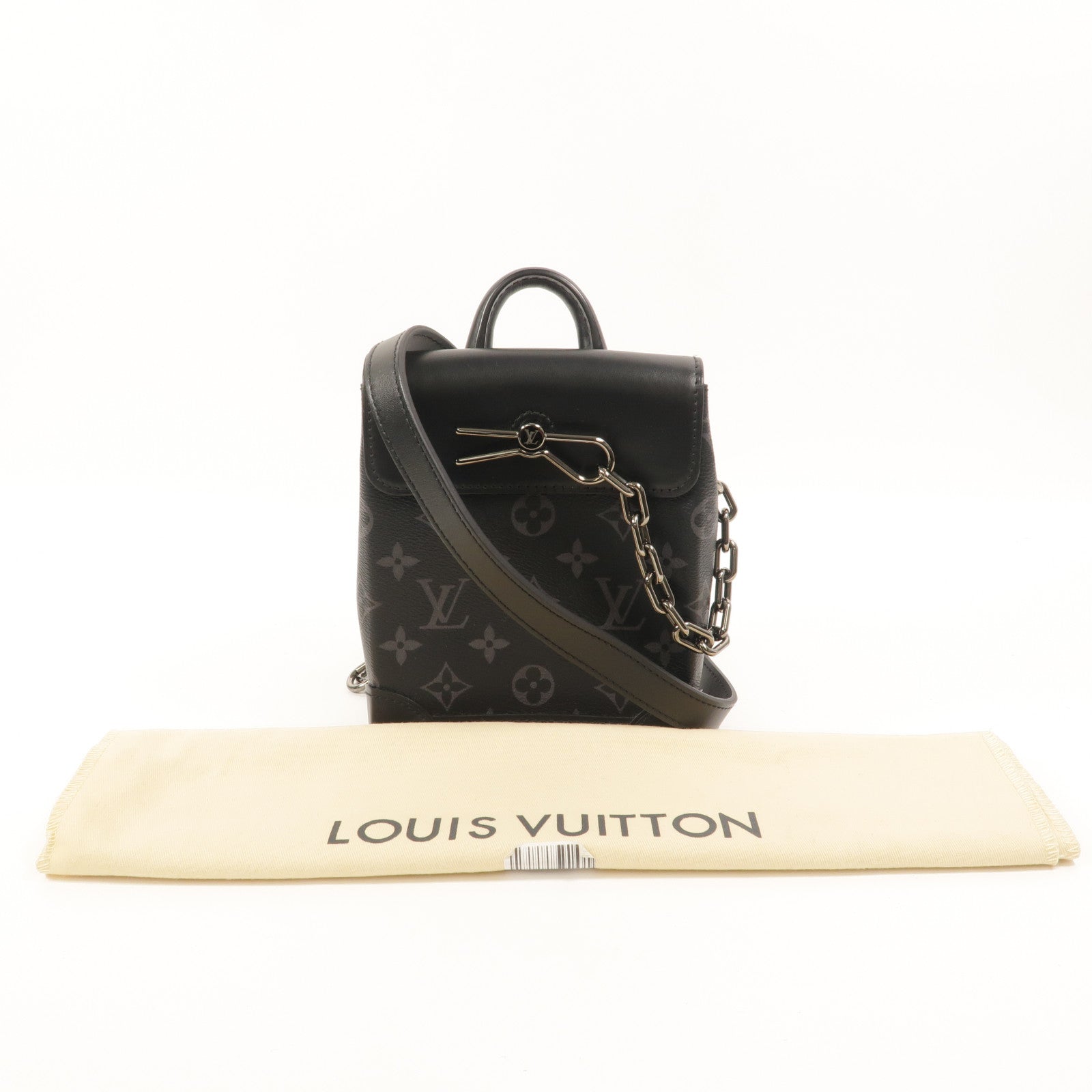 LOUIS VUITTON Monogram Eclipse Nano Steamer手挽肩背兩用袋