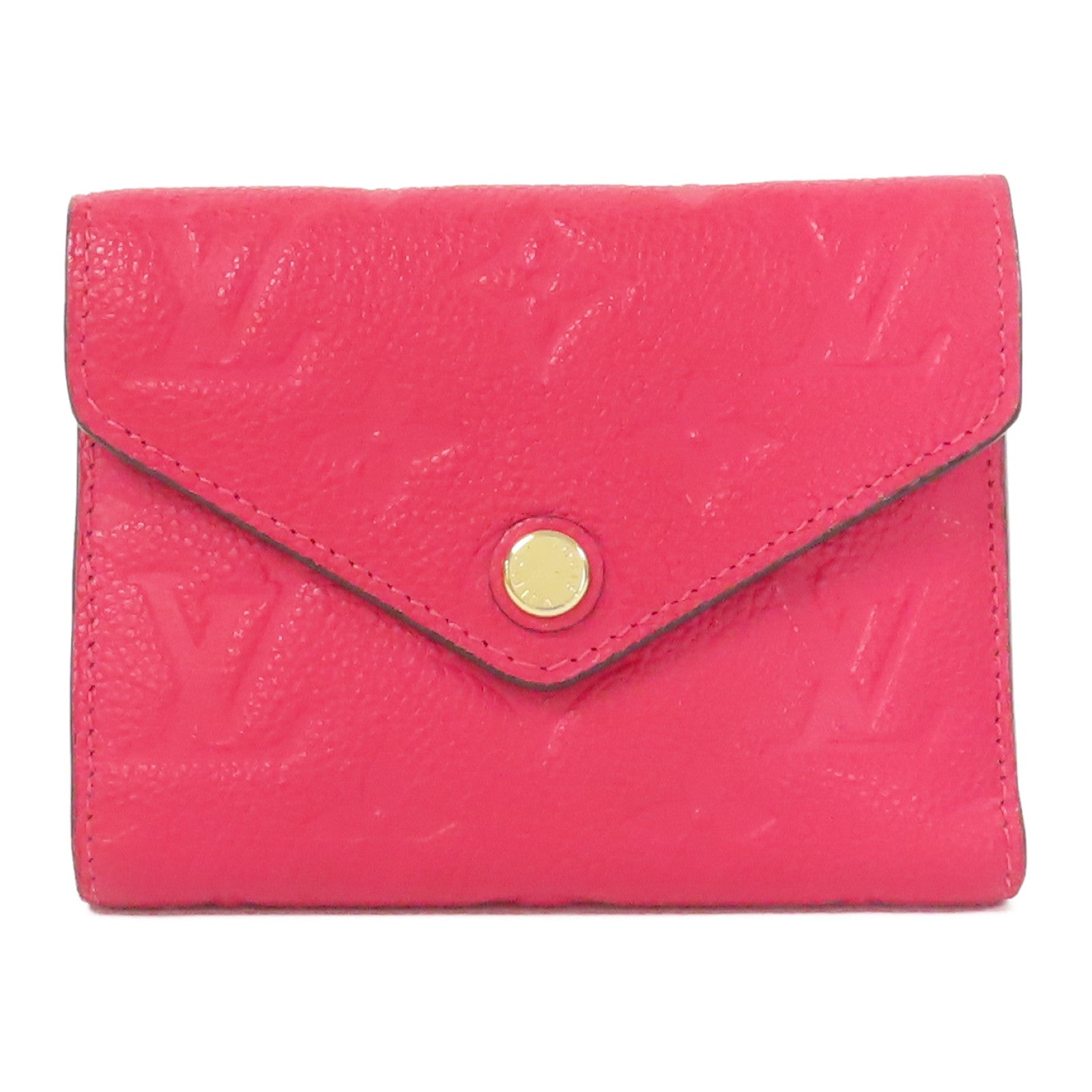 LOUIS VUITTON Monogram Empreinte Victorine Wallet金扣錢包桃紅色
