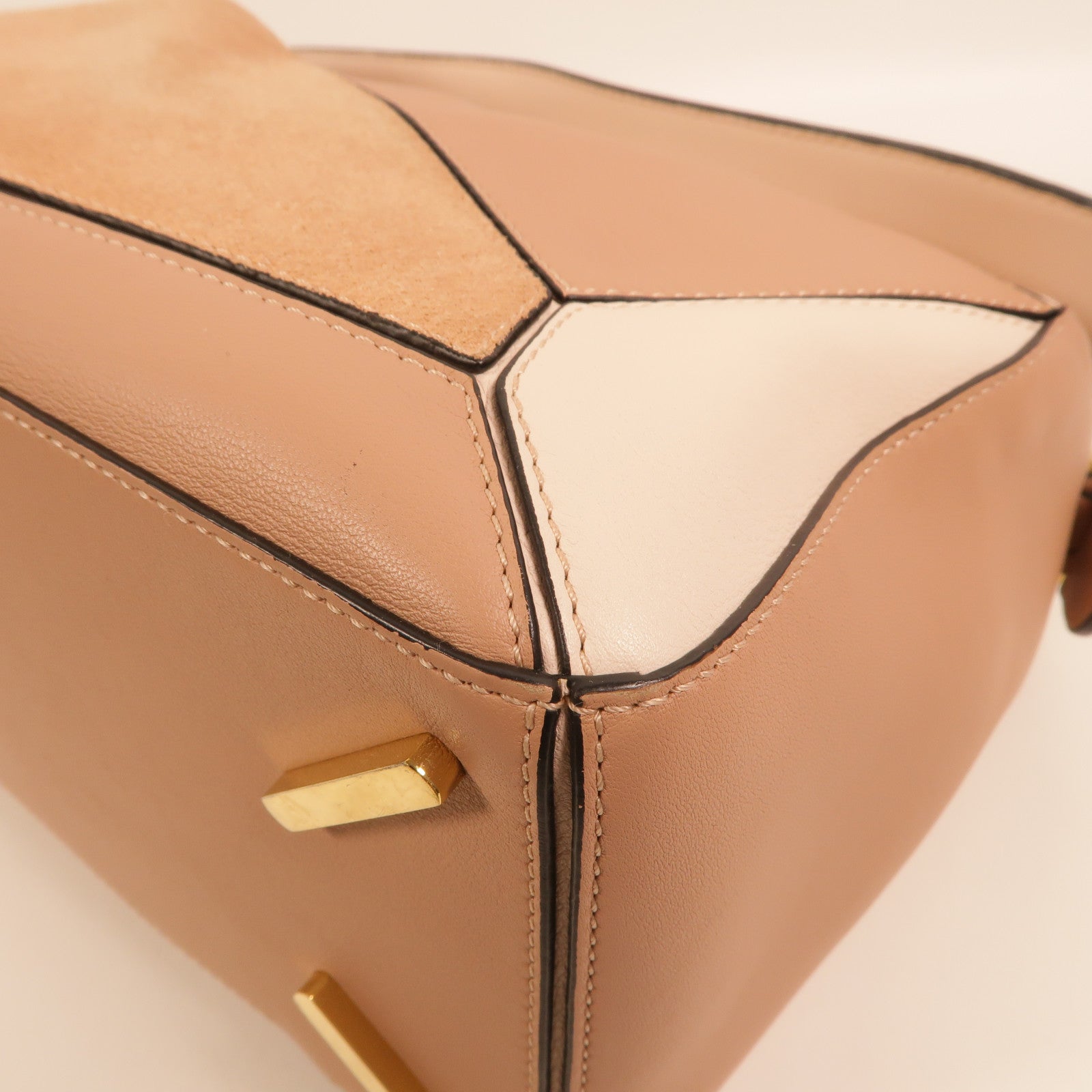 LOEWE 牛皮/麂皮皮革Puzzle Medium手挽肩背兩用袋