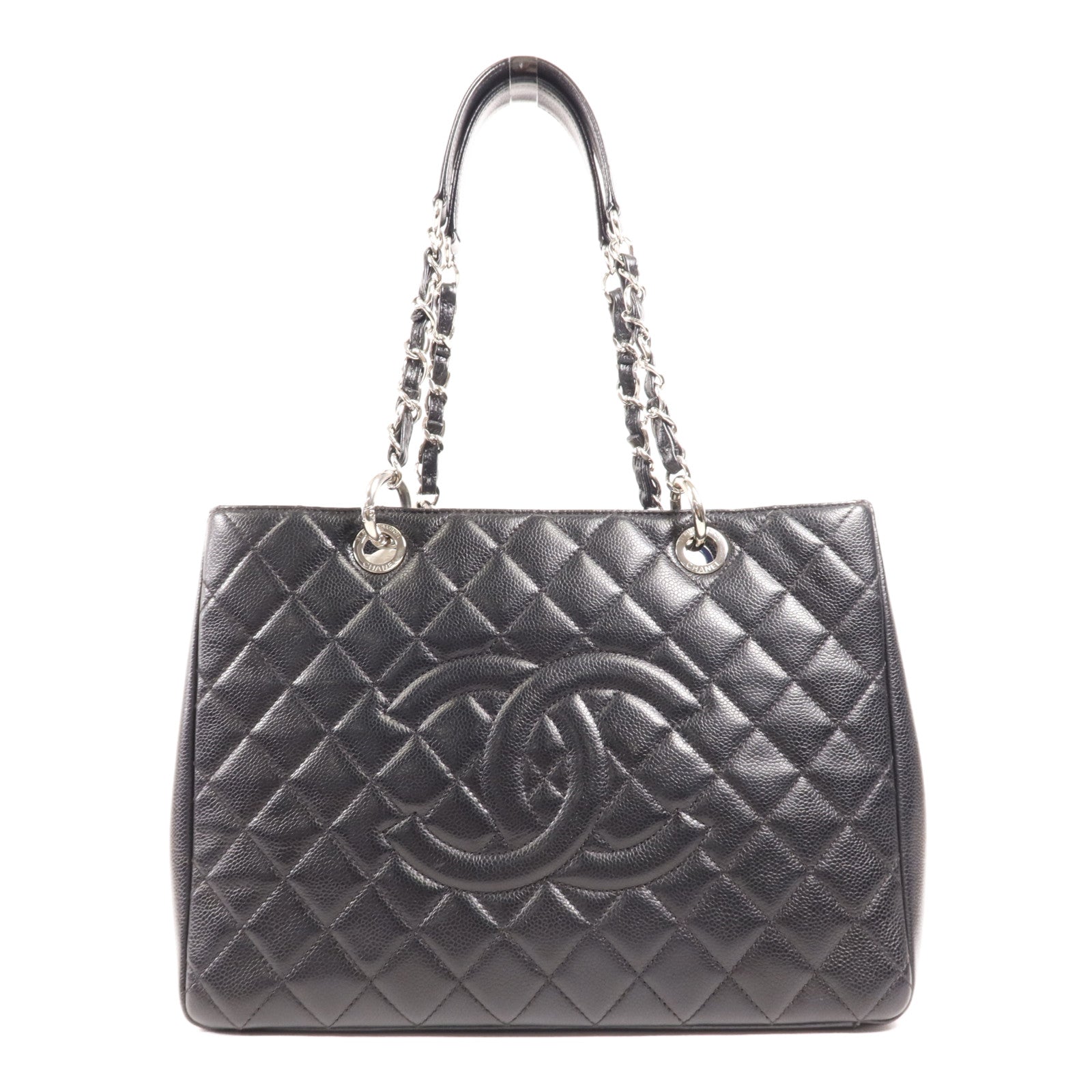 CHANEL 牛皮皮革GST Grand Shopping Tote Bag銀扣鏈帶手挽袋