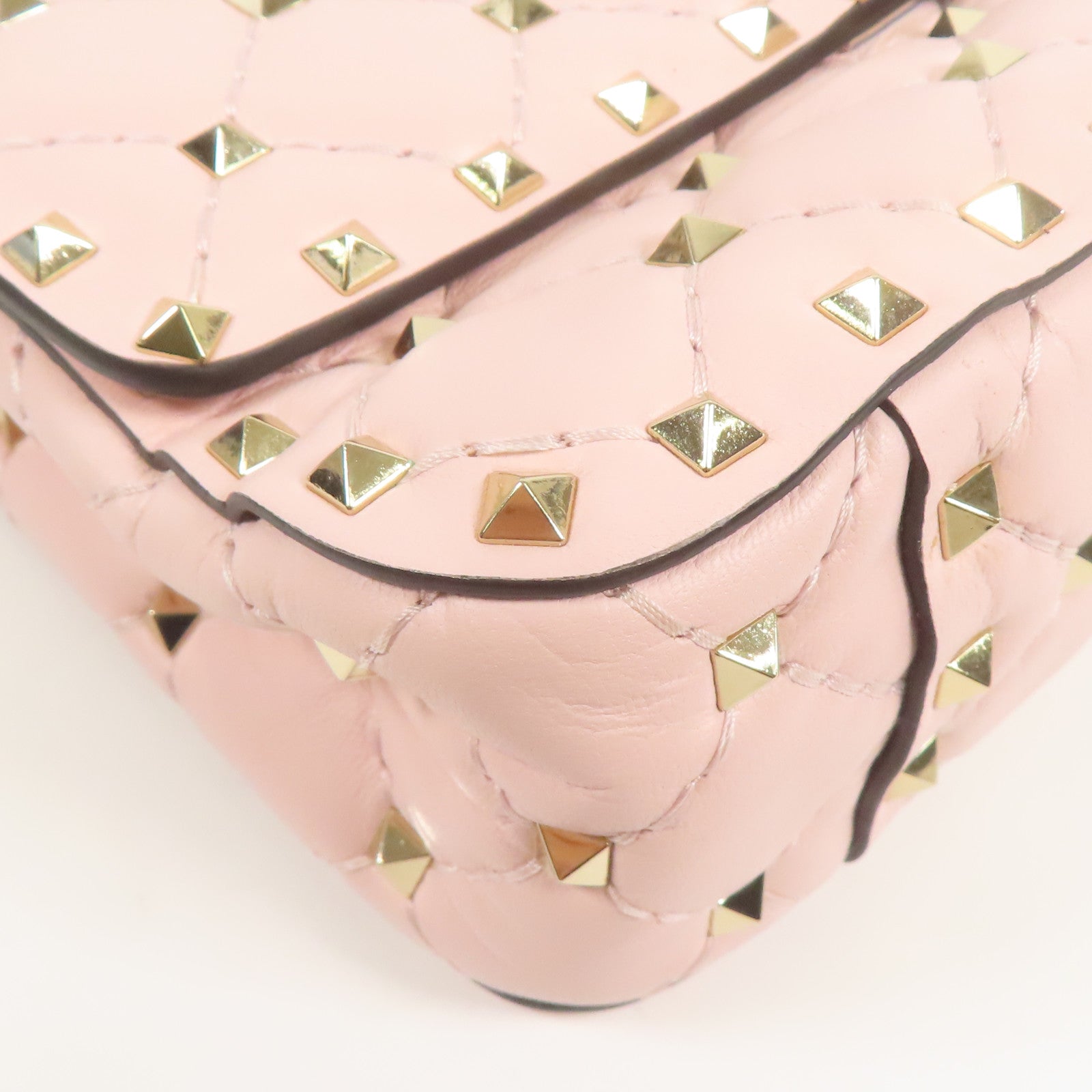 Valentino 皮革Rockstud Spike金扣鏈帶手挽肩背兩用袋