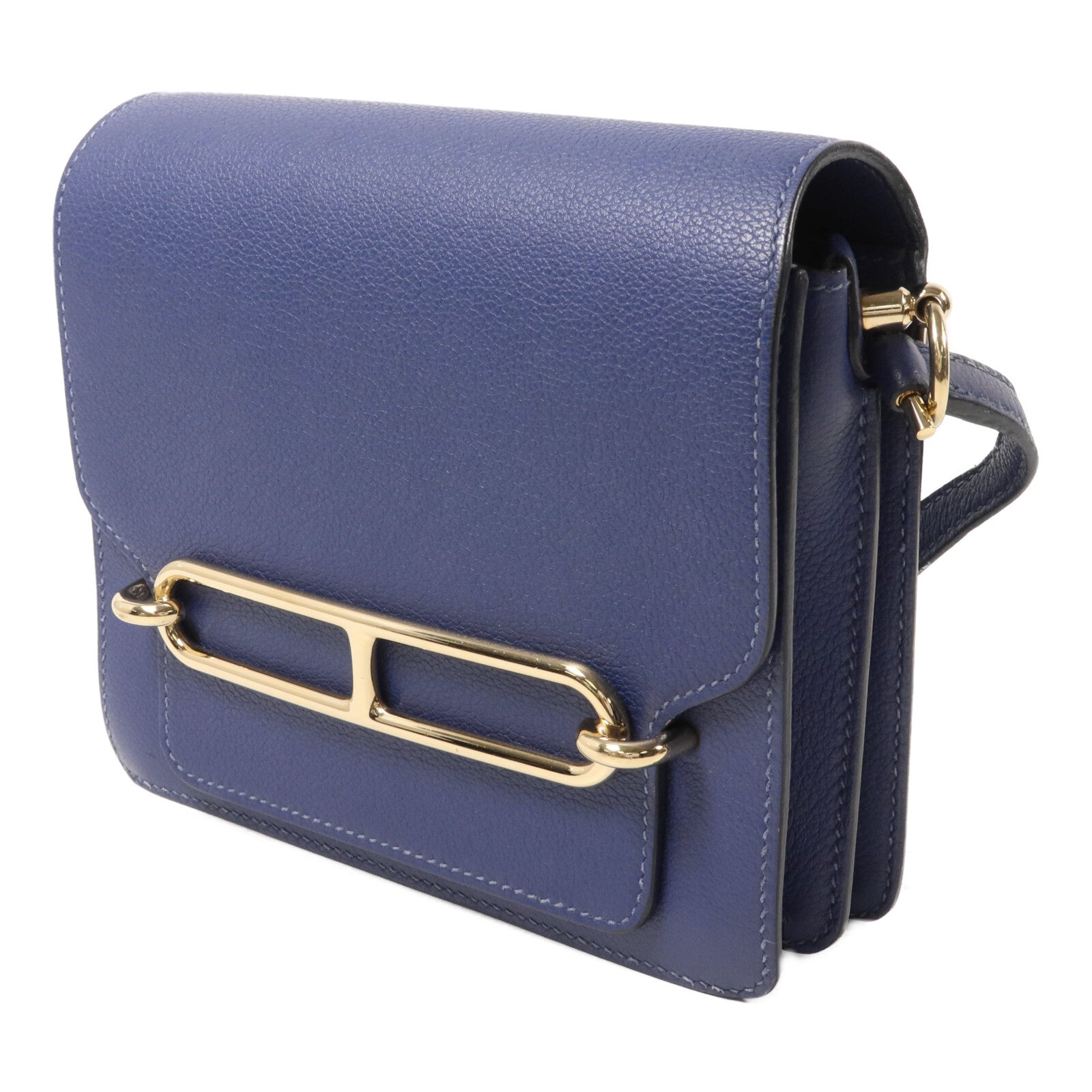 HERMES Evercolor皮革Roulis Mini肩背袋Bleu Brighton