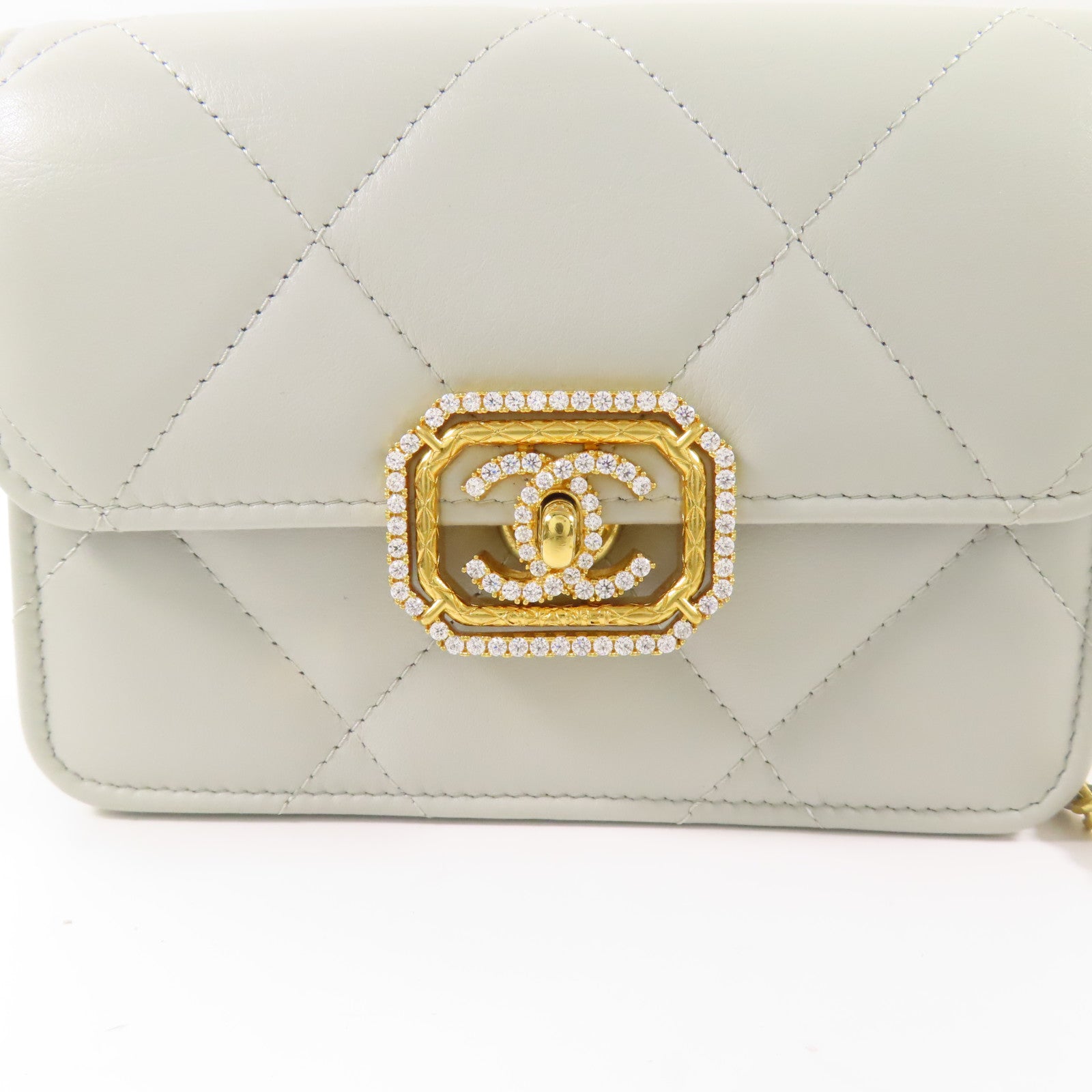 CHANEL 羊皮皮革Chain Shoulder金扣鏈帶肩背袋
