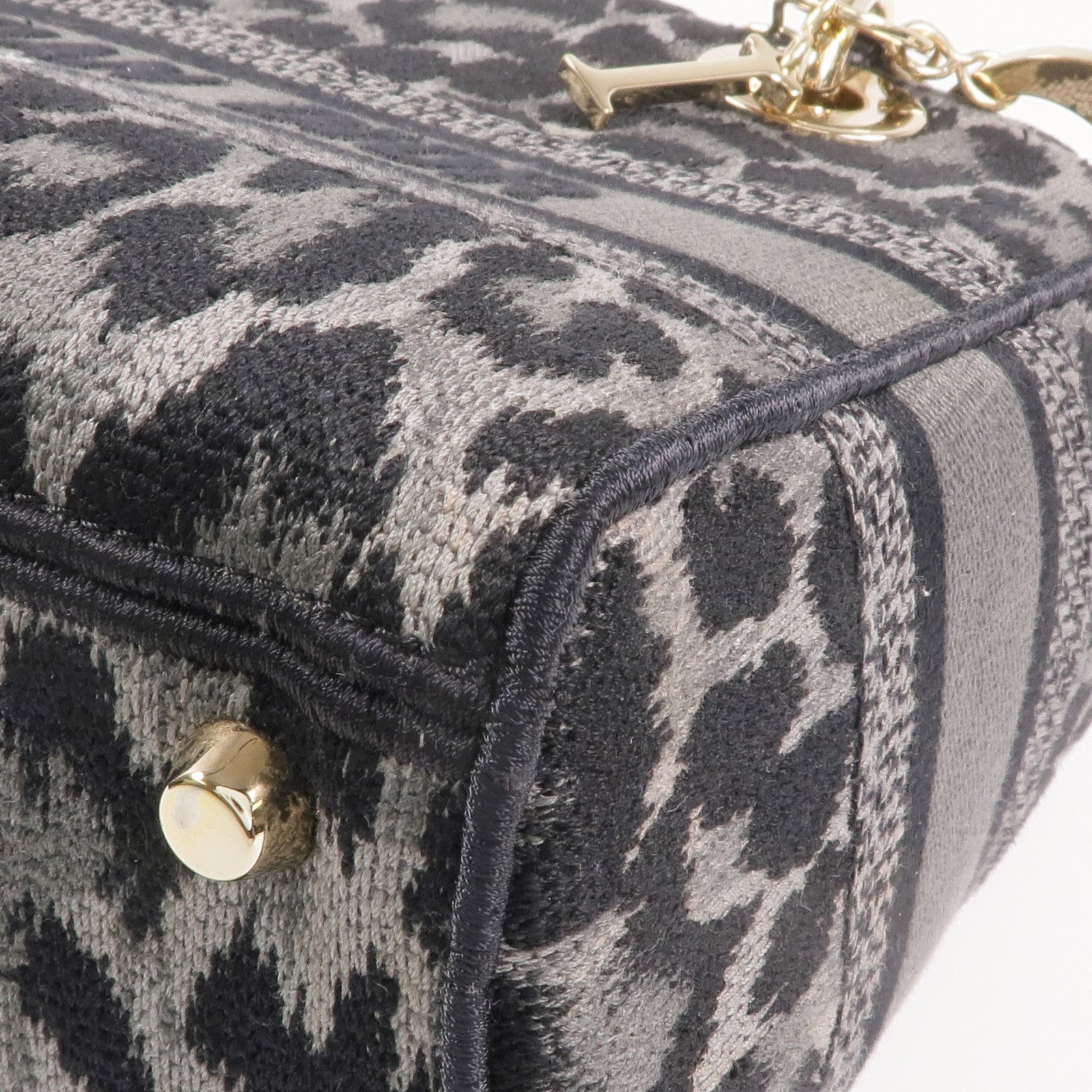 Dior 帆布Lady D-Lite金扣手挽肩背兩用袋