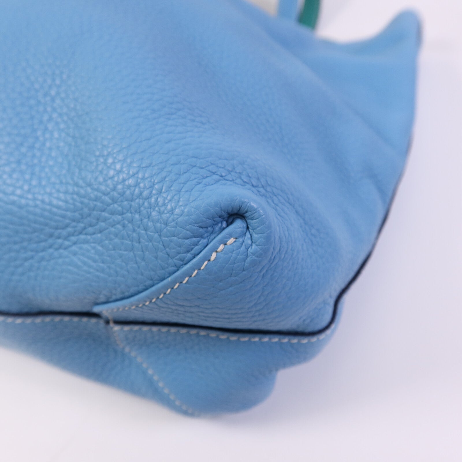 HERMES Clemence皮革Double Sens肩背袋/手挽袋Bleu Du Nord/vert Veronese