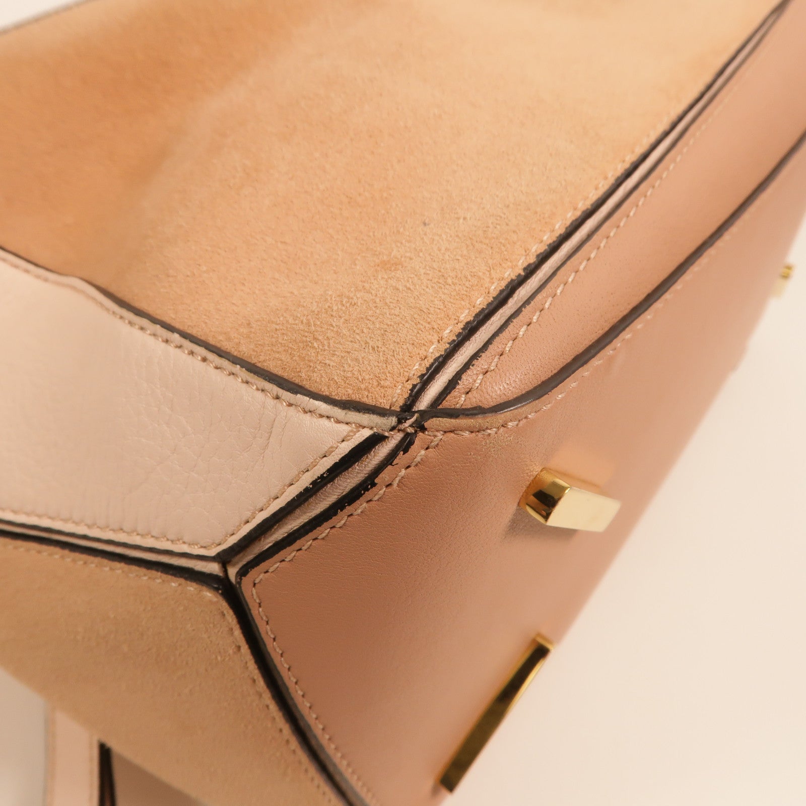 LOEWE 牛皮/麂皮皮革Puzzle Medium手挽肩背兩用袋
