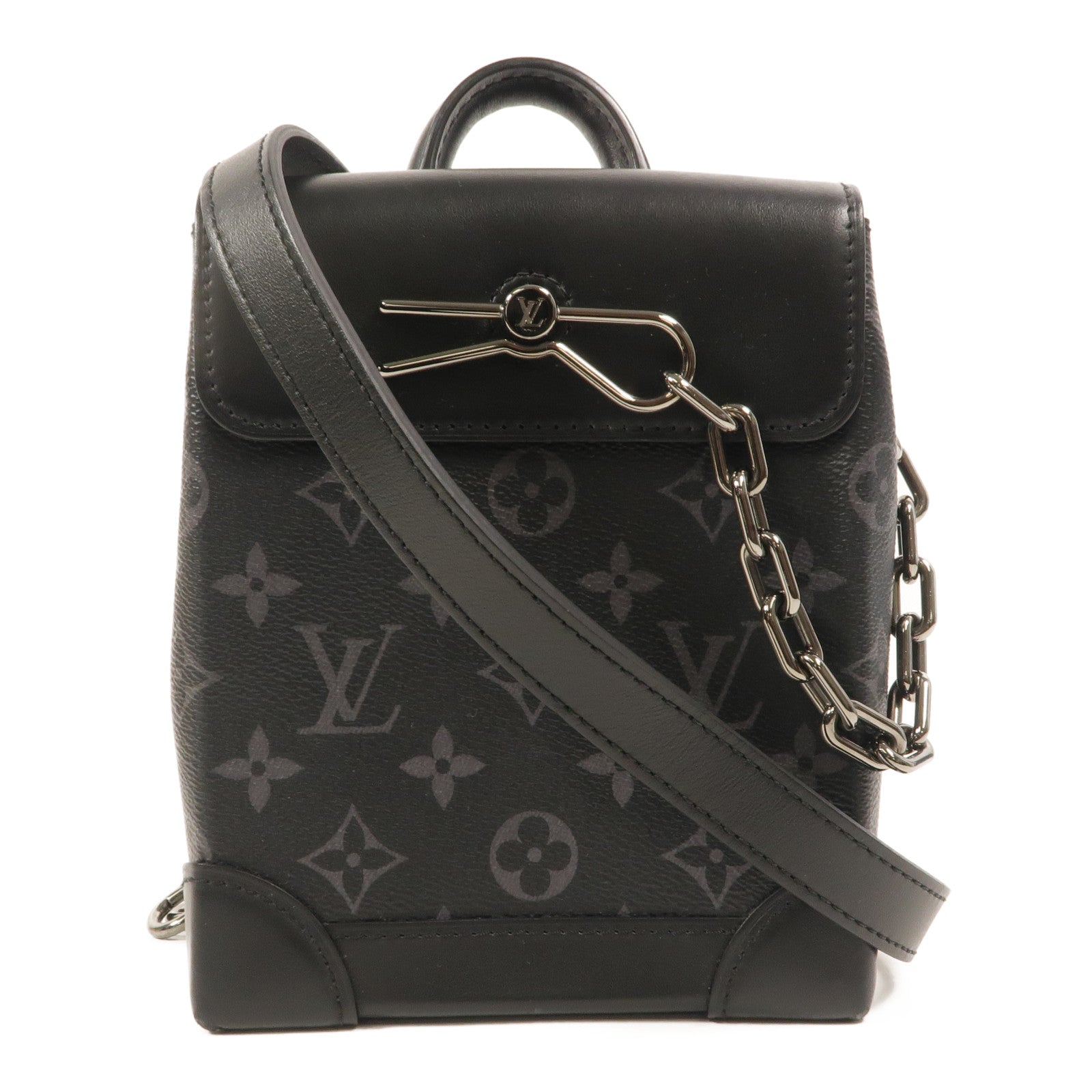 LOUIS VUITTON Monogram Eclipse Nano Steamer手挽肩背兩用袋