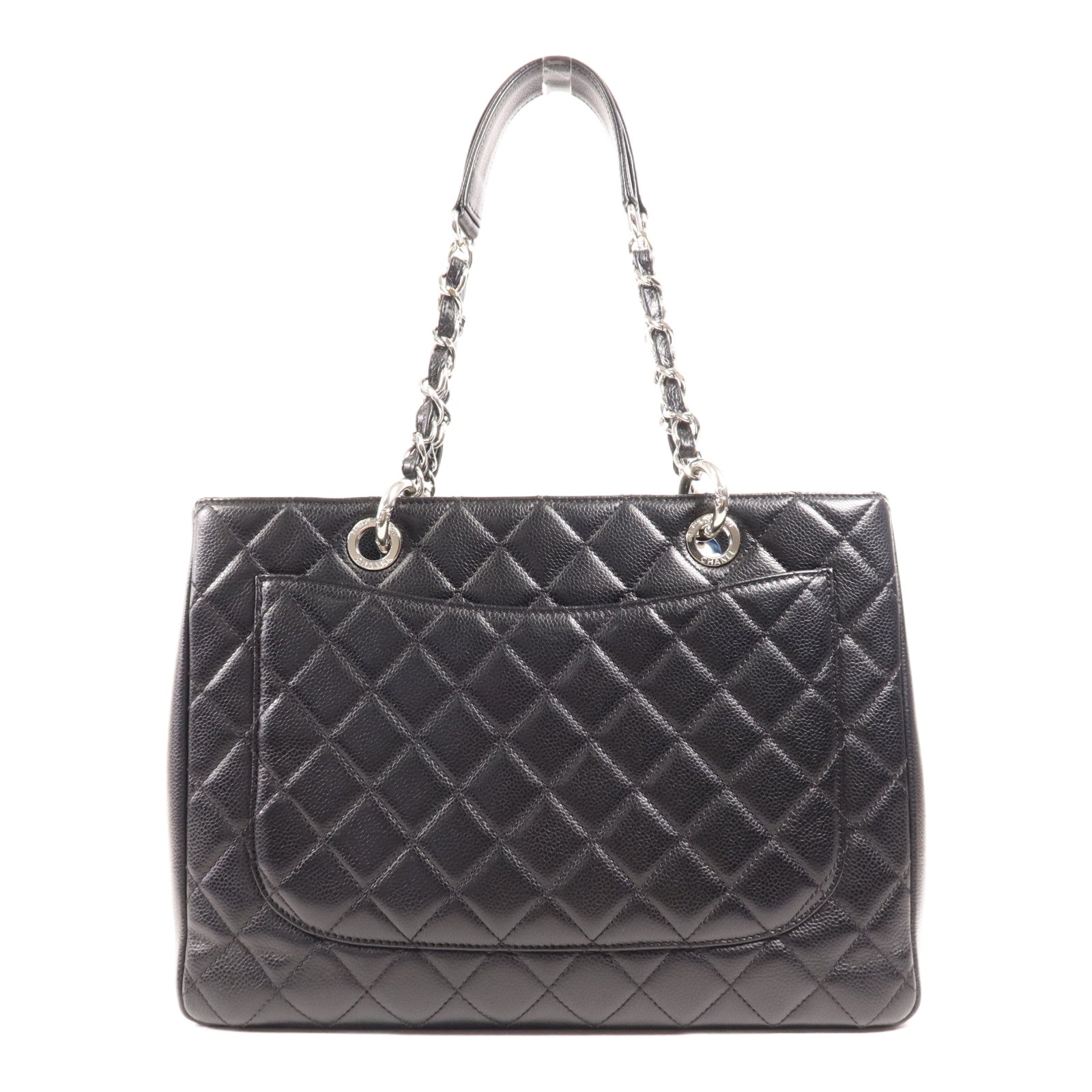 CHANEL 牛皮皮革GST Grand Shopping Tote Bag銀扣鏈帶手挽袋