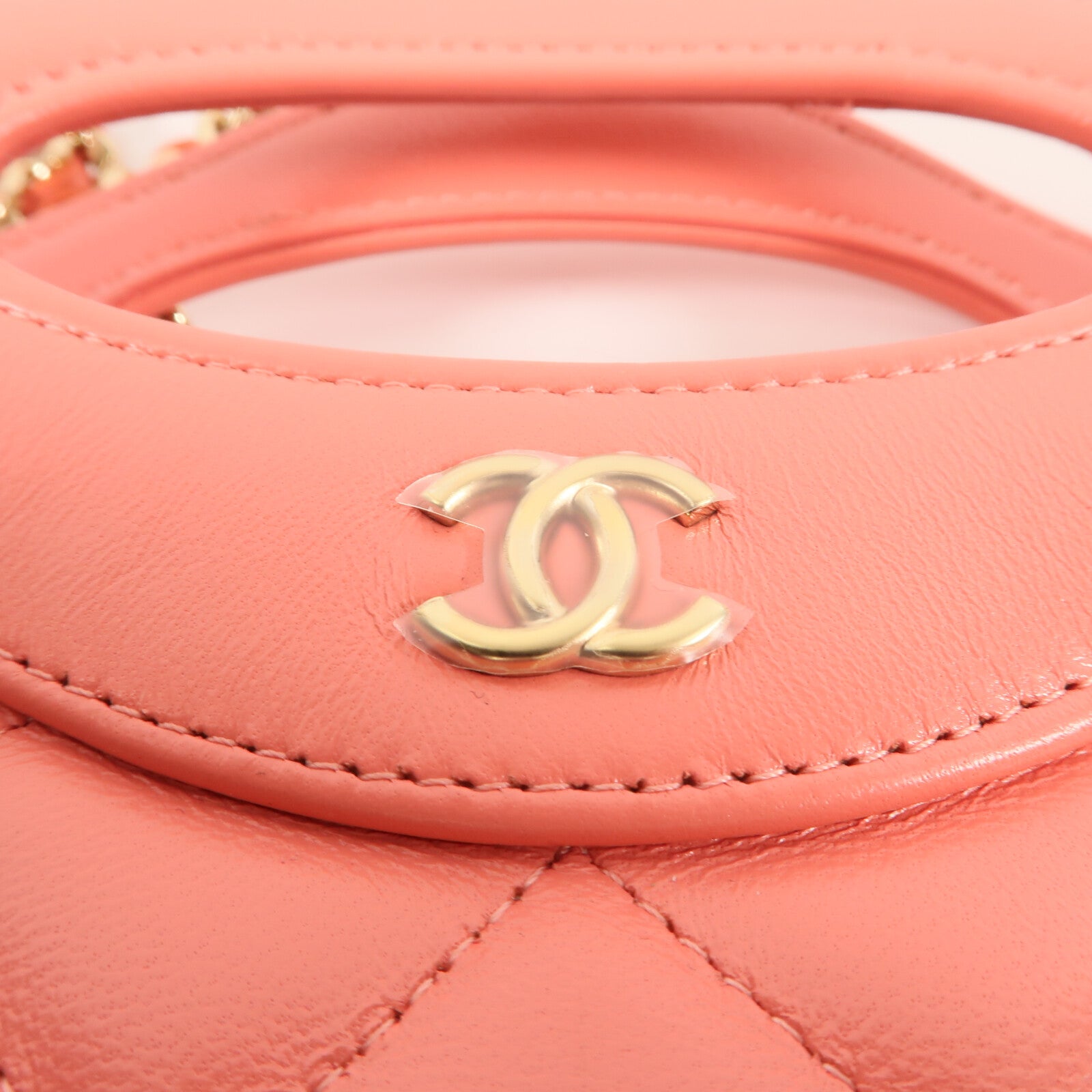 CHANEL 牛皮皮革Nano 31金扣鏈帶手挽肩背兩用袋
