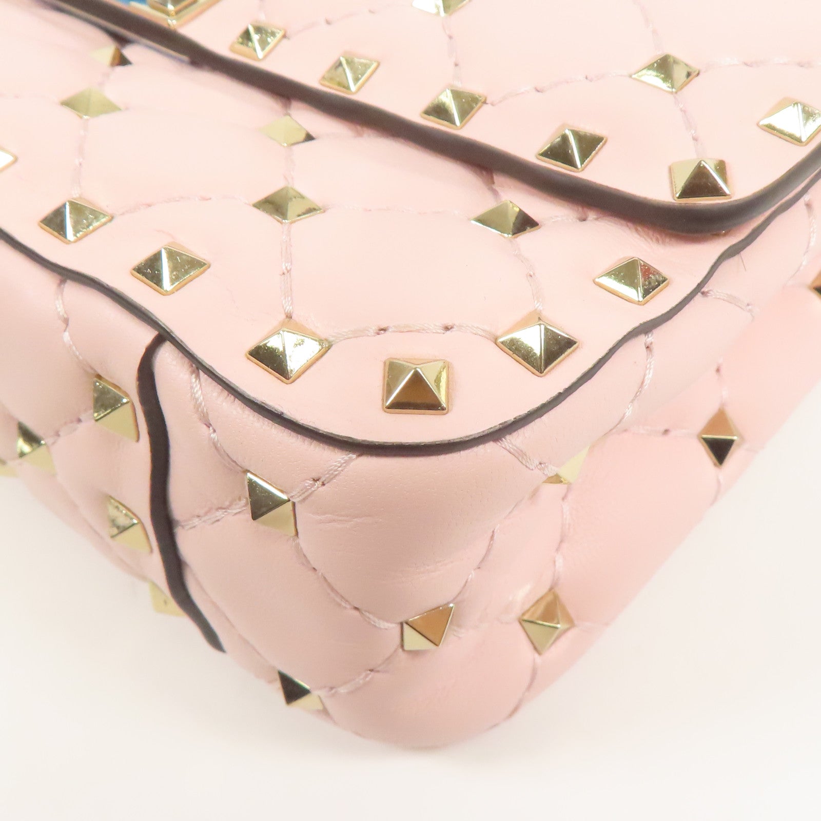 Valentino 皮革Rockstud Spike金扣鏈帶手挽肩背兩用袋
