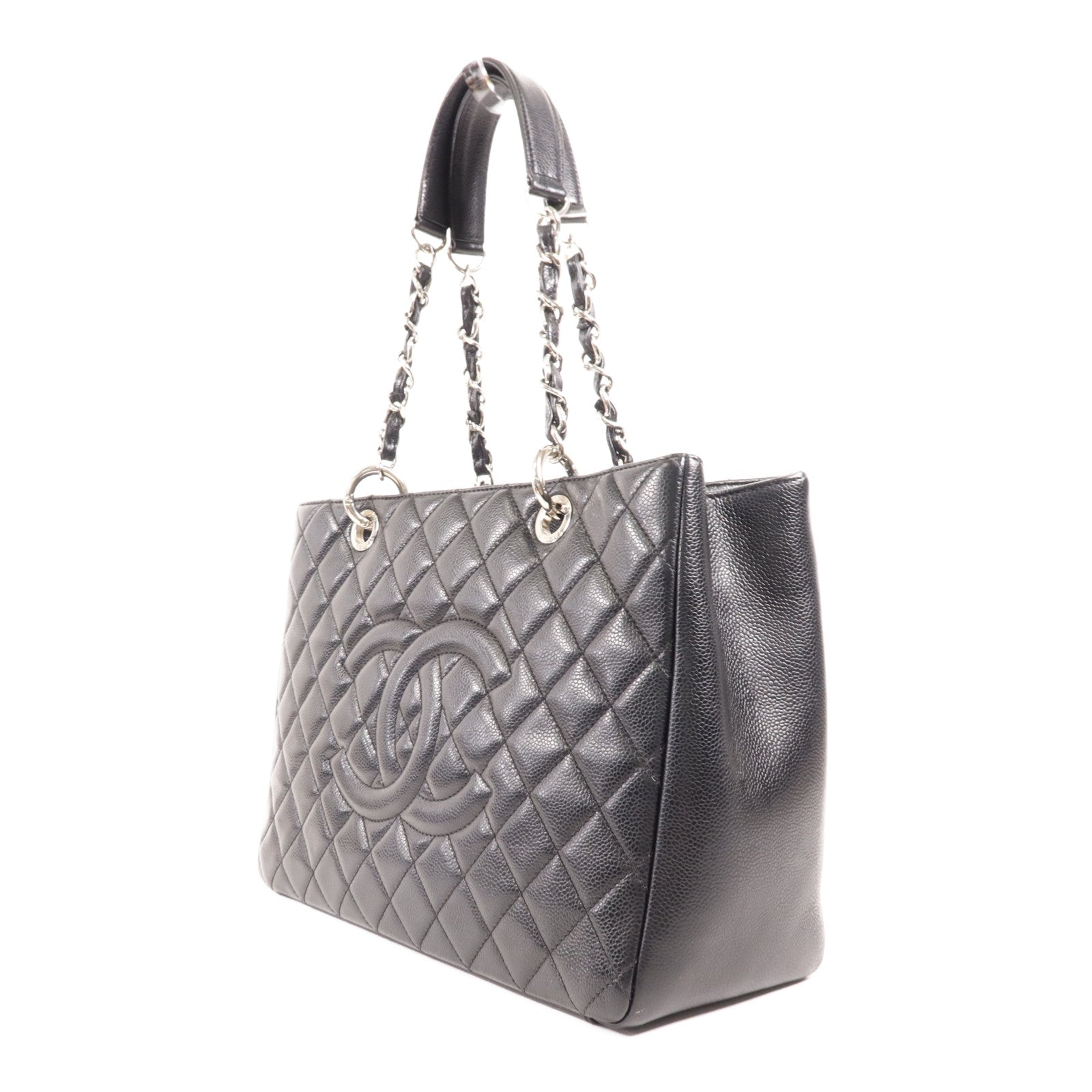 CHANEL 牛皮皮革GST Grand Shopping Tote Bag銀扣鏈帶手挽袋