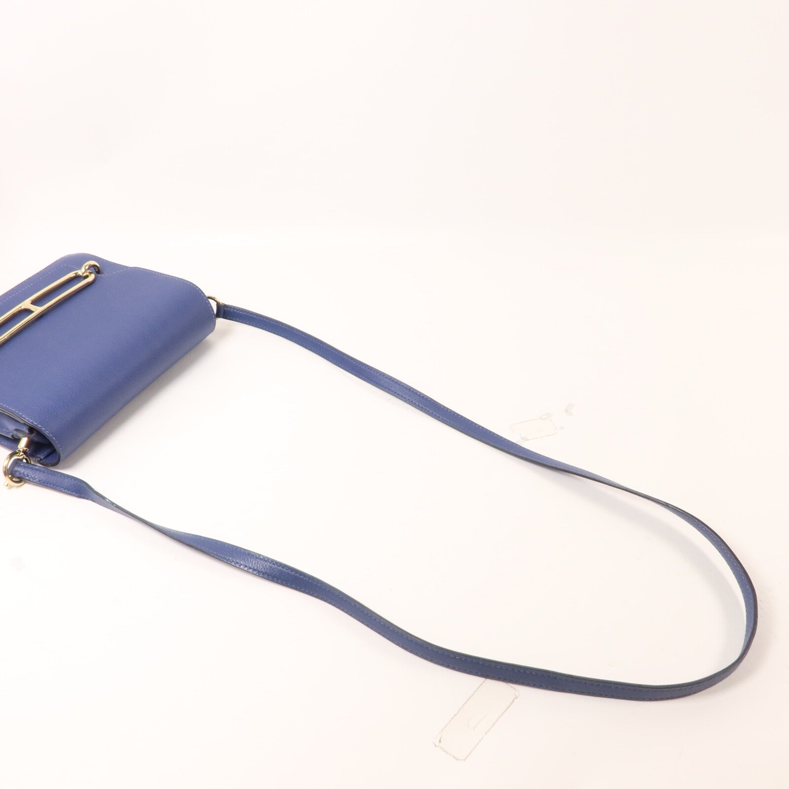 HERMES Evercolor皮革Roulis Mini肩背袋Bleu Brighton