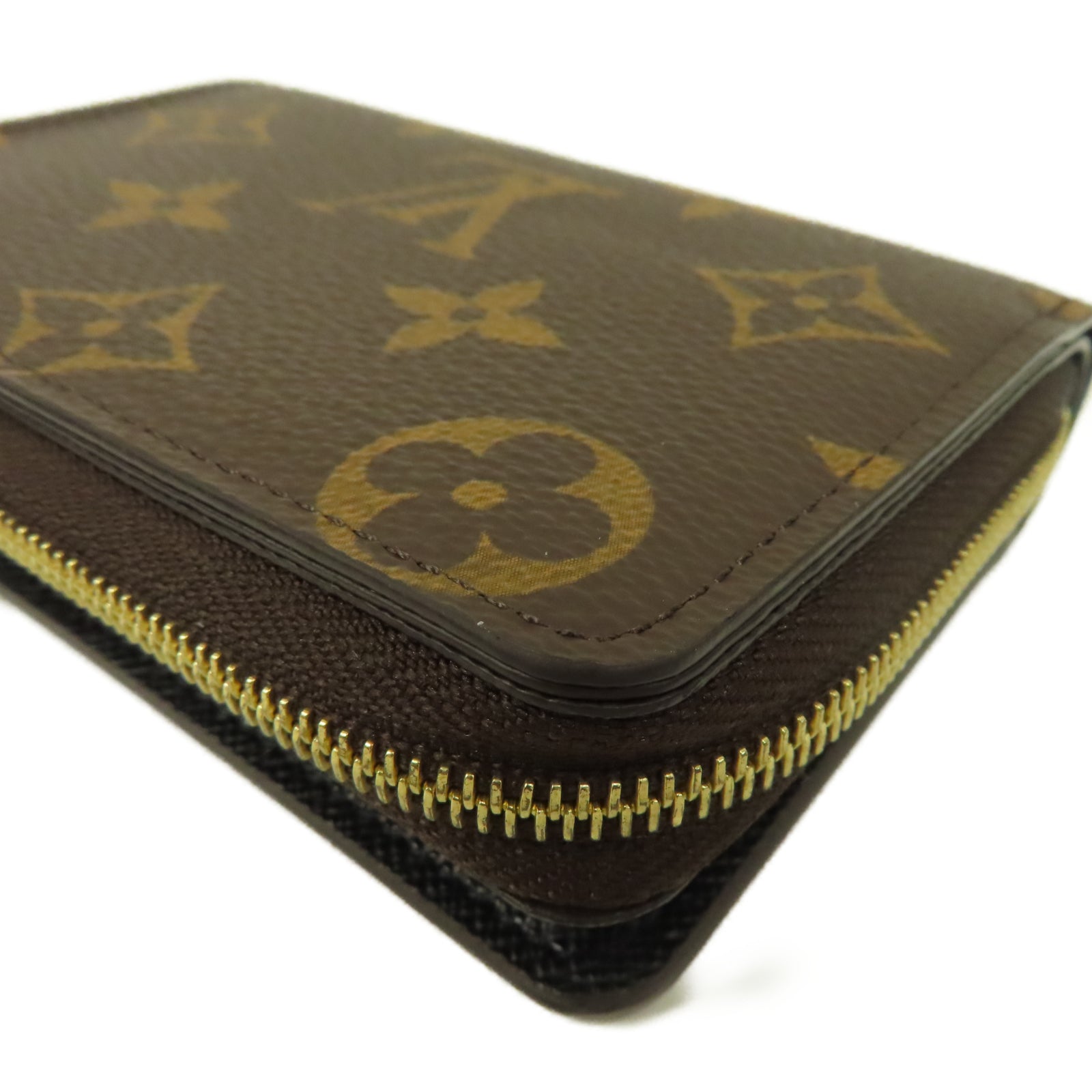 LOUIS VUITTON Monogram/Monogram Reverse Lou Wallet金扣錢包啡色