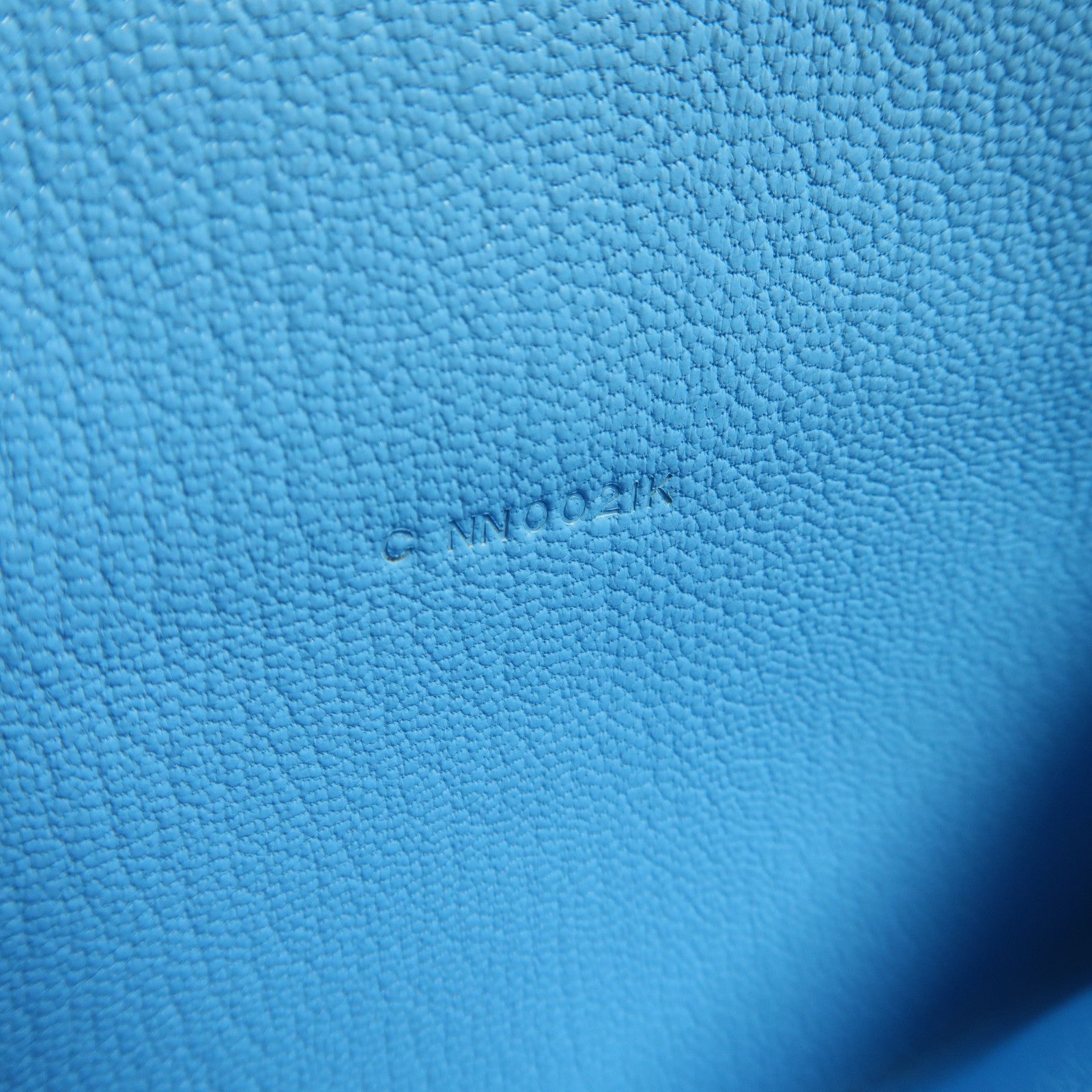 HERMES Chevre皮革1938-19 Compact Wallet Clutch手拿包Bleu Jean