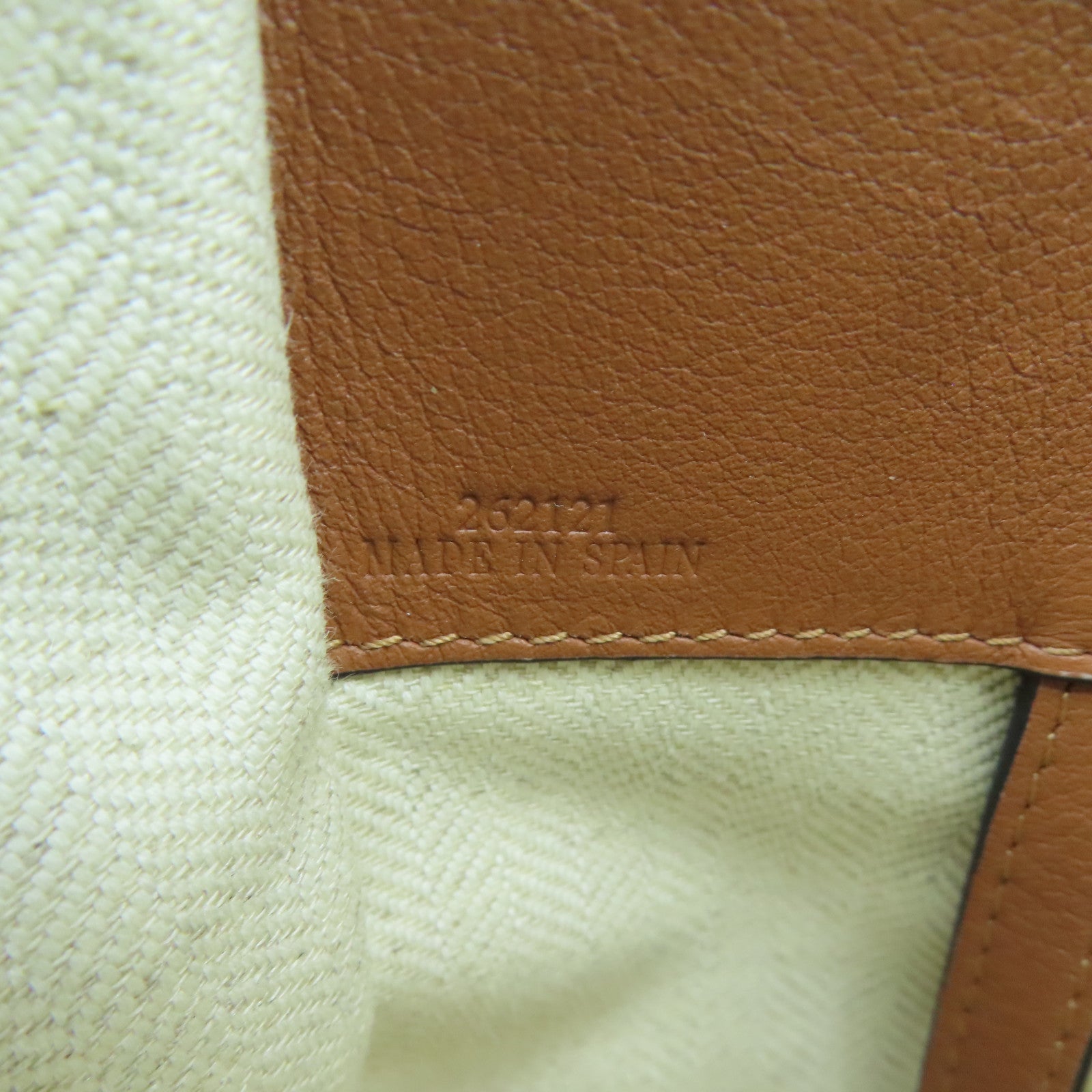LOEWE 【激減優惠】帆布/牛皮皮革Anagram Hammock金扣手挽肩背兩用袋米色/啡色