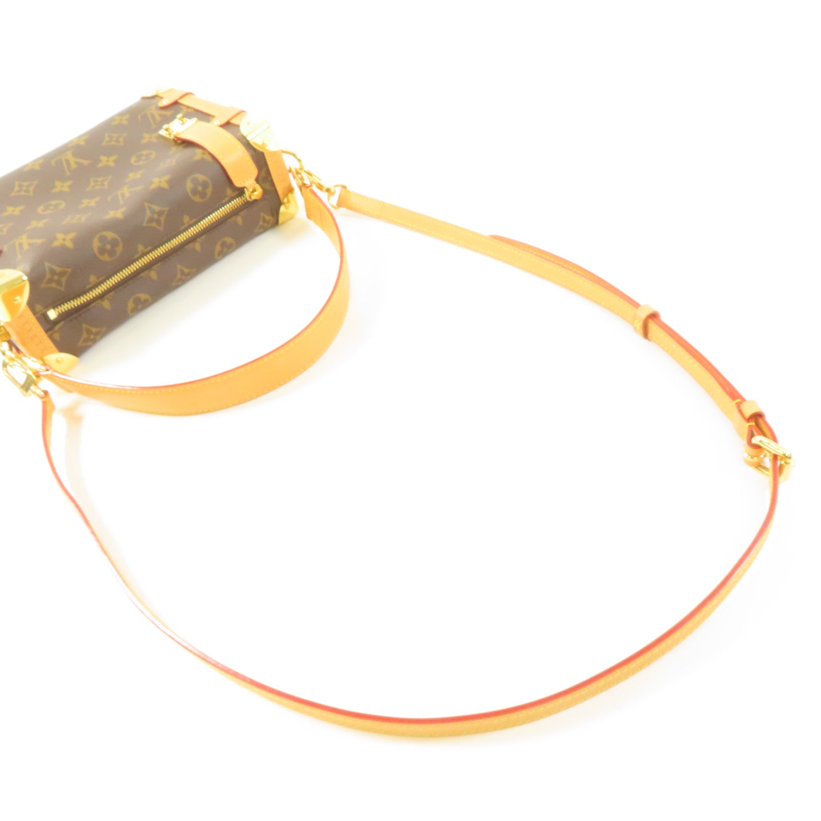 LOUIS VUITTON Monogram Side Trunk MM金扣手挽肩背兩用袋啡色
