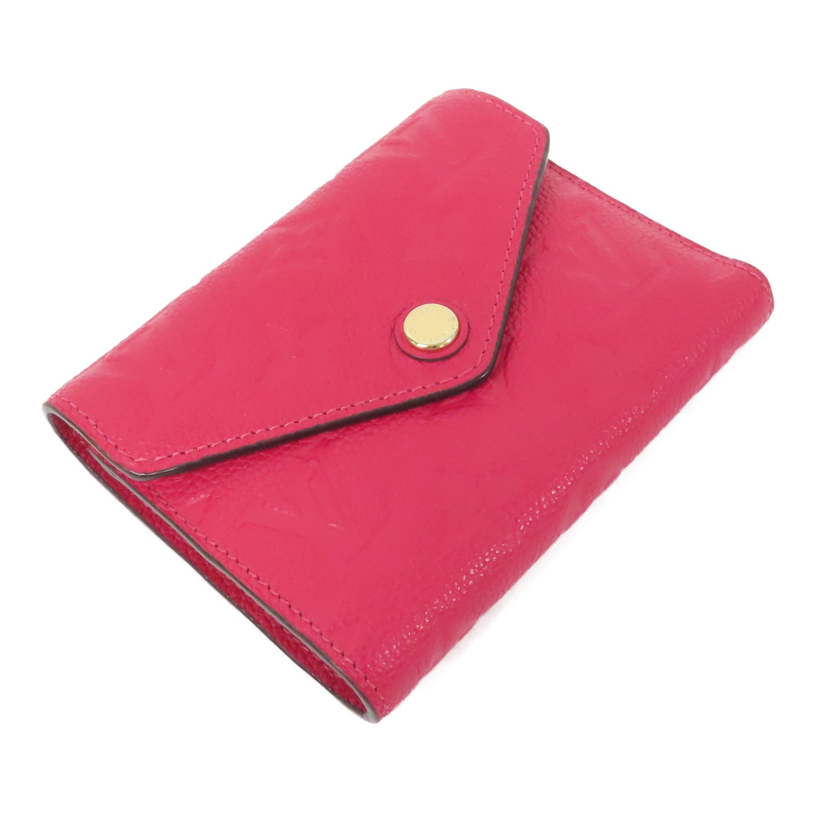 LOUIS VUITTON Monogram Empreinte Victorine Wallet金扣錢包桃紅色