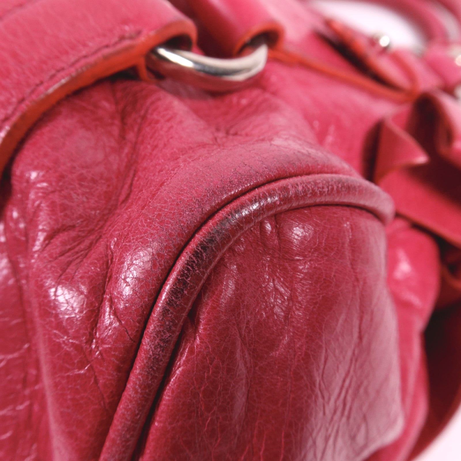 Miu Miu 牛皮皮革2 Way Shoulder銀扣手挽肩背兩用袋