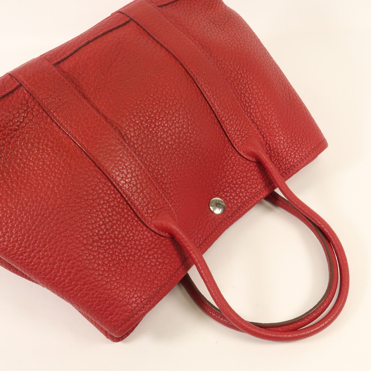 HERMES Negonda皮革Garden Party TPM銀扣手挽袋Bougainvillier