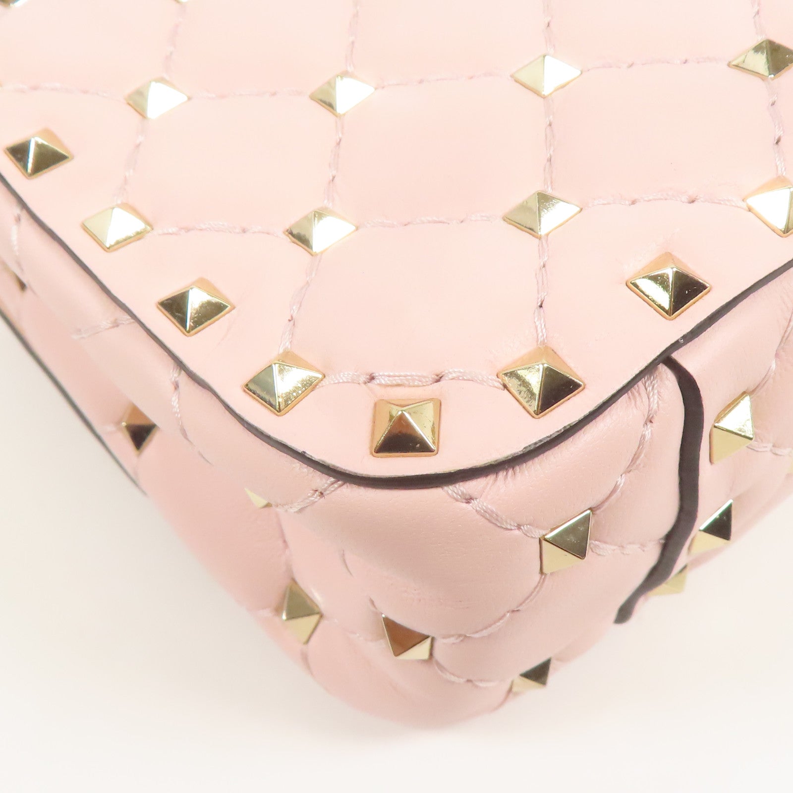 Valentino 皮革Rockstud Spike金扣鏈帶手挽肩背兩用袋