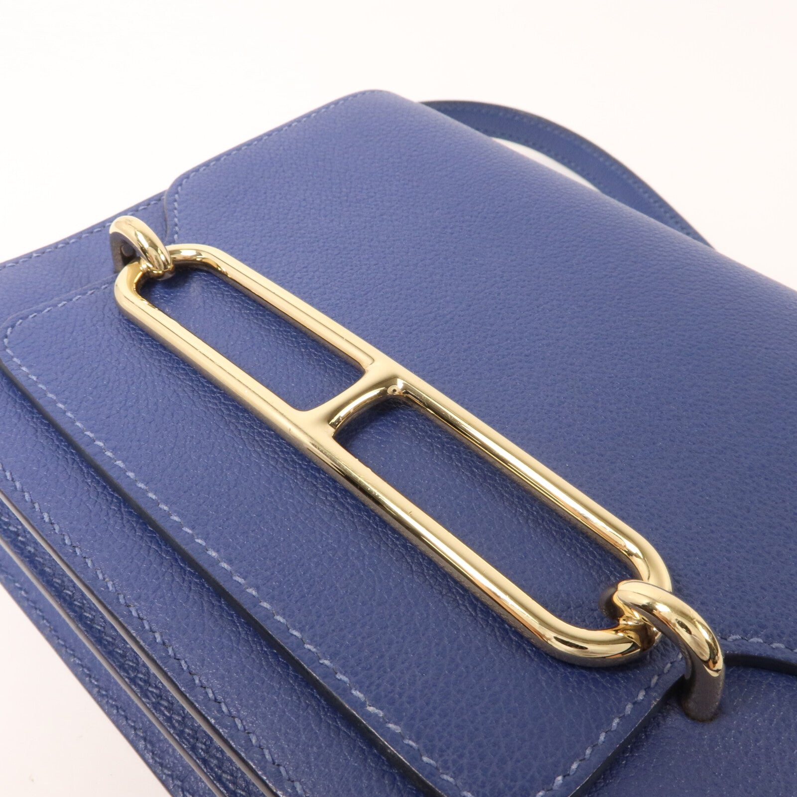 HERMES Evercolor皮革Roulis Mini肩背袋Bleu Brighton