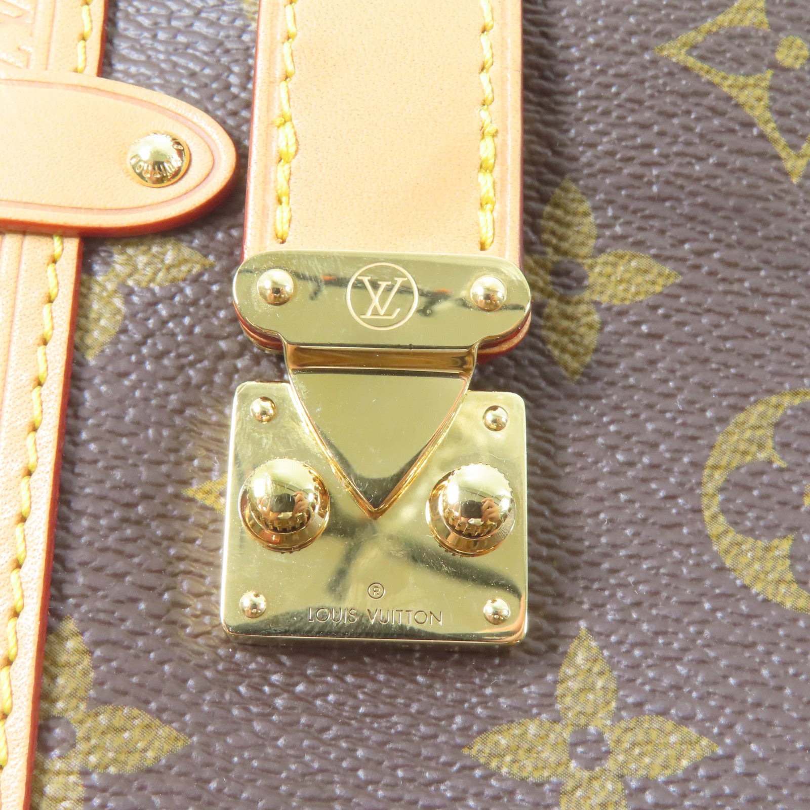 LOUIS VUITTON Monogram Side Trunk MM金扣手挽肩背兩用袋啡色