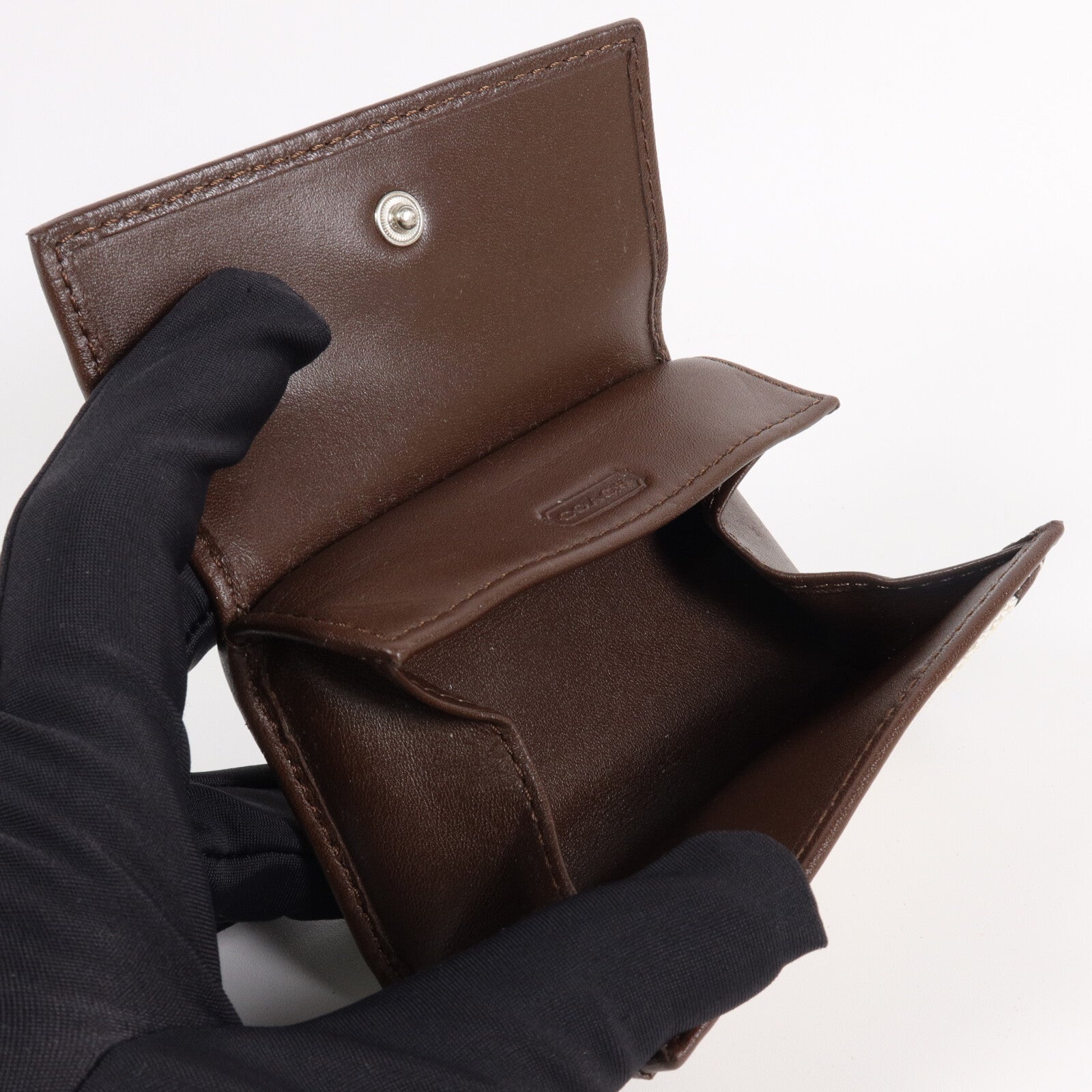 COACH 帆布/牛皮皮革Coin Case零錢包