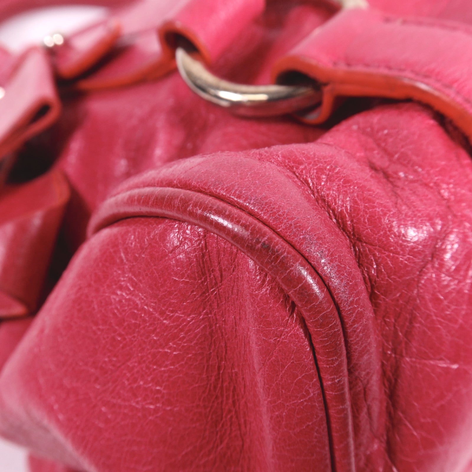 Miu Miu 牛皮皮革2 Way Shoulder銀扣手挽肩背兩用袋