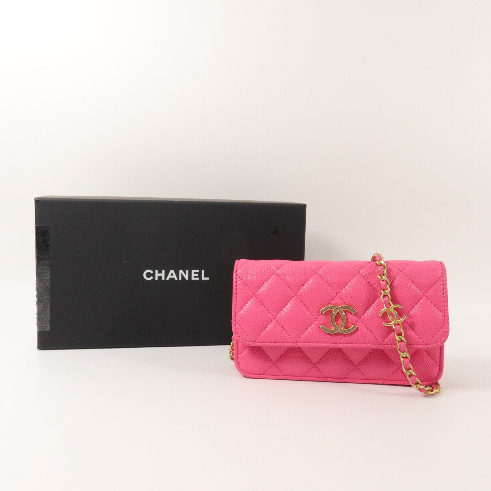 CHANEL 牛皮皮革Chain Shoulder鏈帶肩背袋