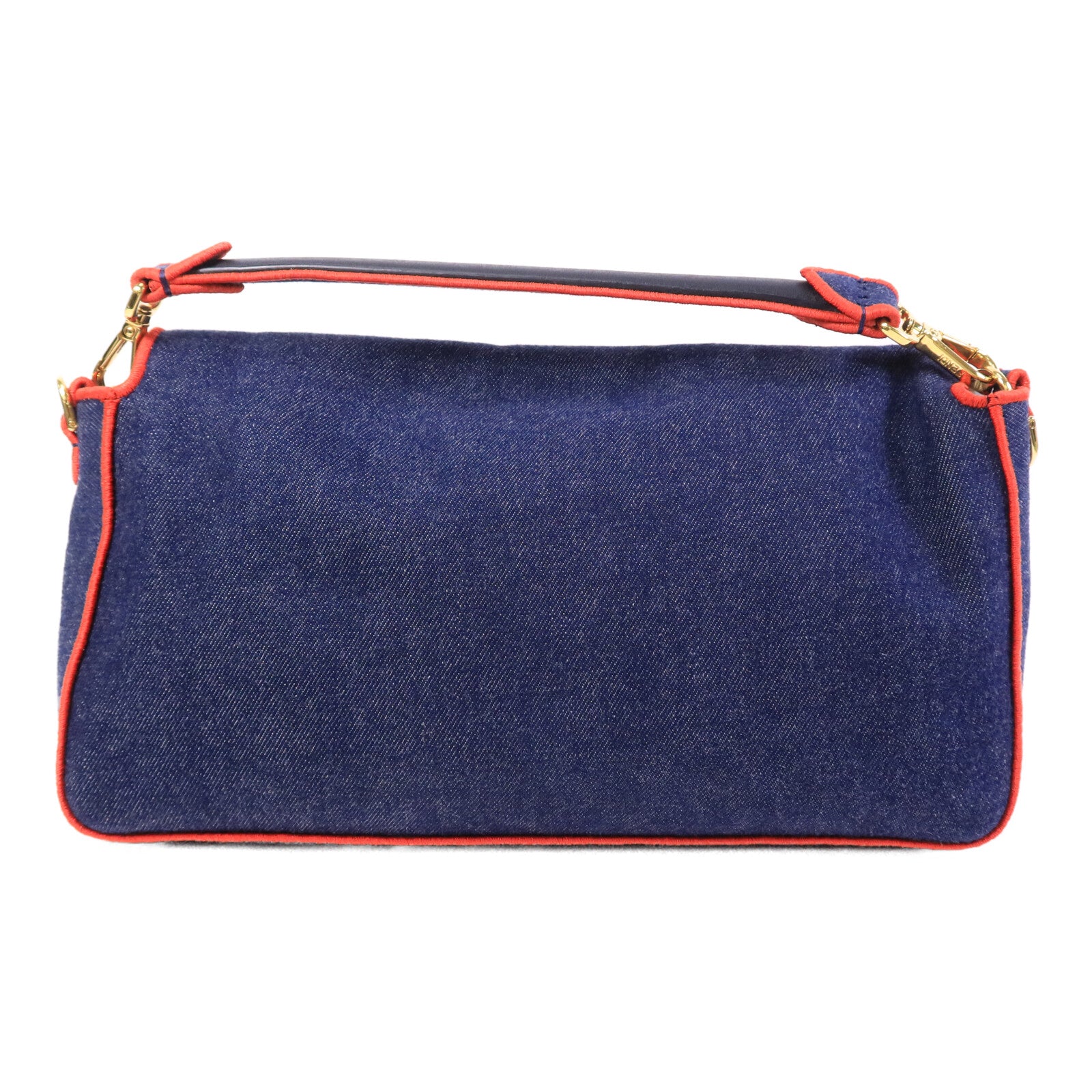 FENDI 牛仔布Bagutte Large手挽肩背兩用袋