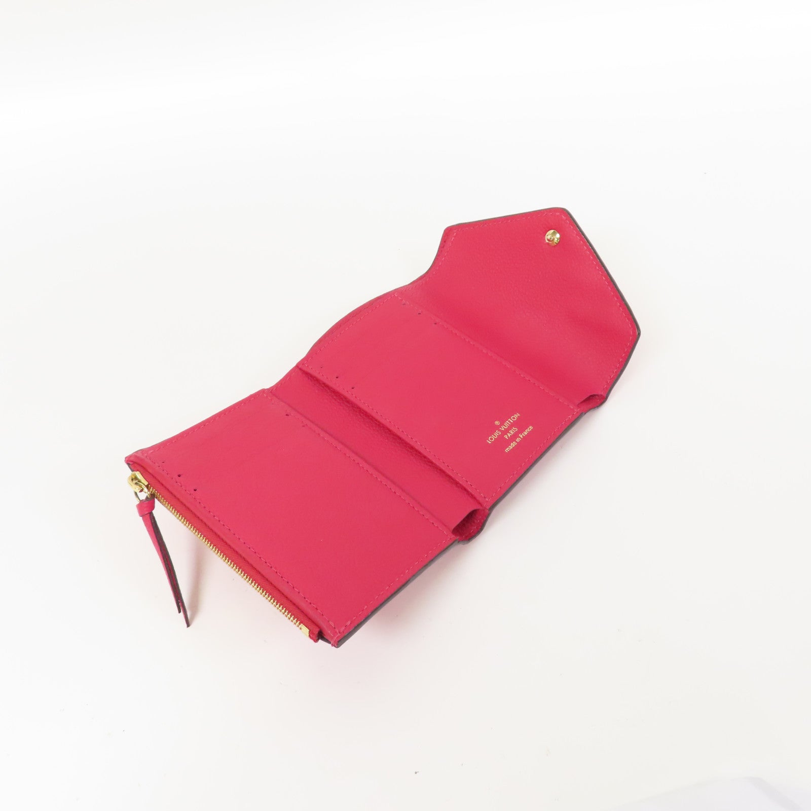 LOUIS VUITTON Monogram Empreinte Victorine Wallet金扣錢包桃紅色