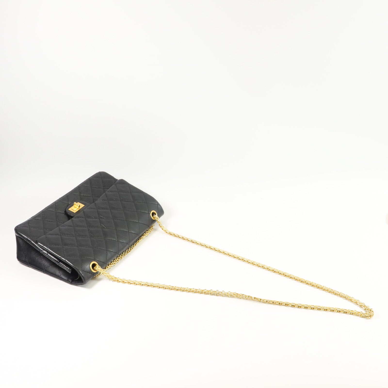 CHANEL 牛皮皮革2.55 Medium鏈帶肩背袋