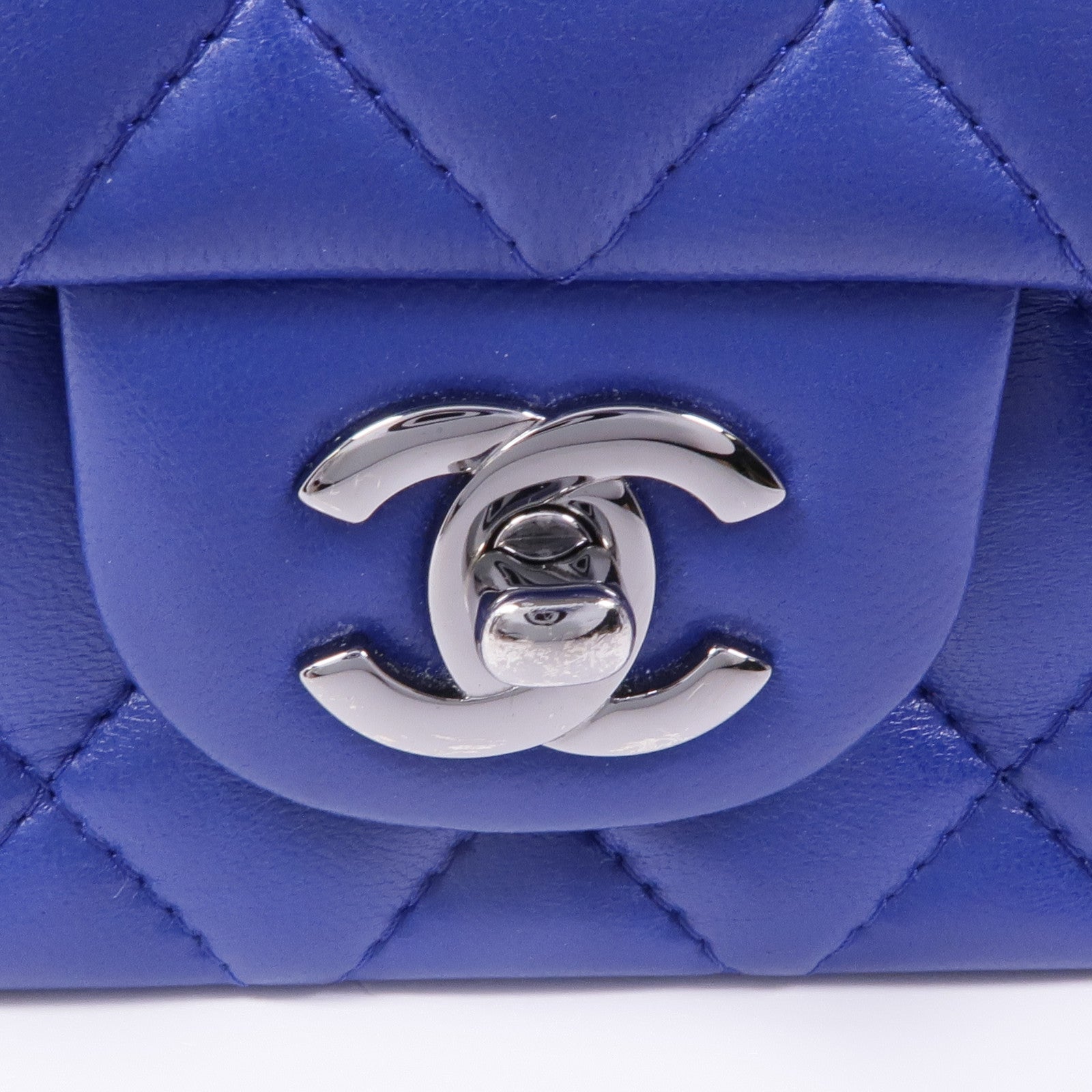 CHANEL 羊皮皮革Mini Classic 20銀扣鏈帶肩背袋