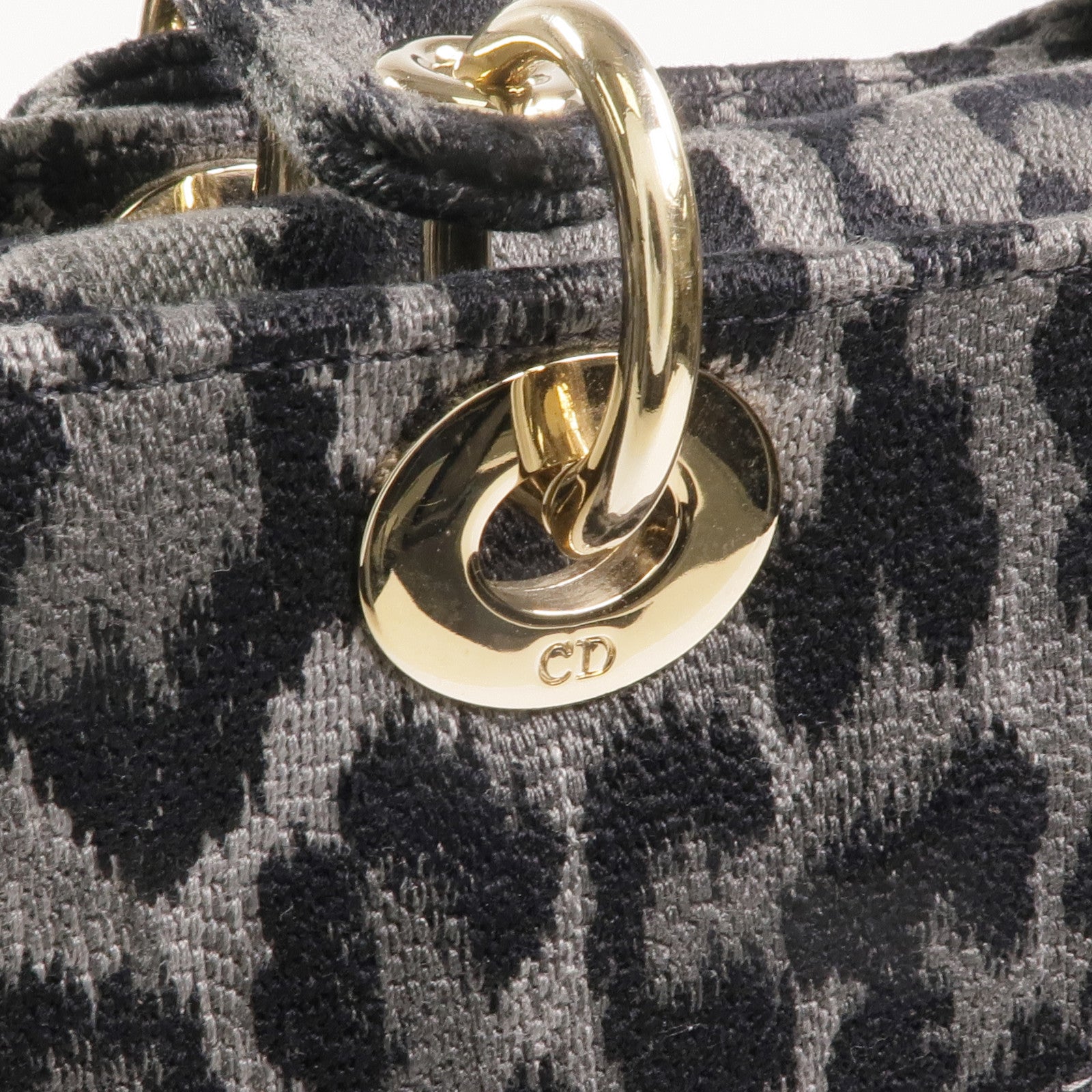 Dior 帆布Lady D-Lite金扣手挽肩背兩用袋